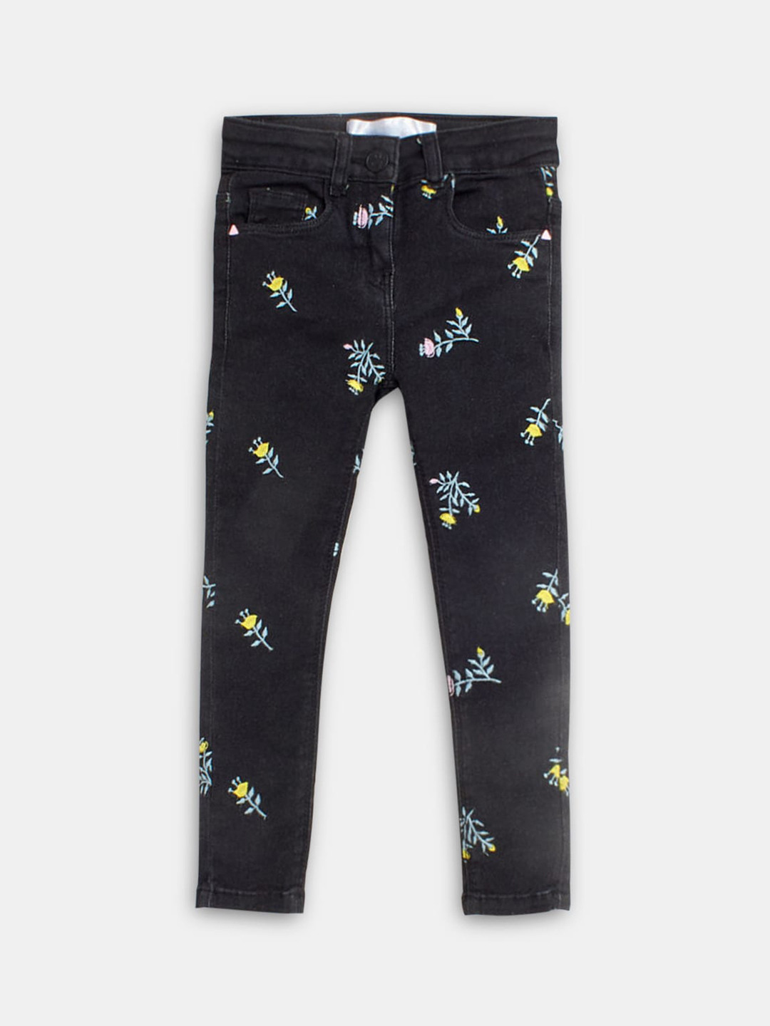 

Hopscotch Girls Black Dark Shade Printed Jeans