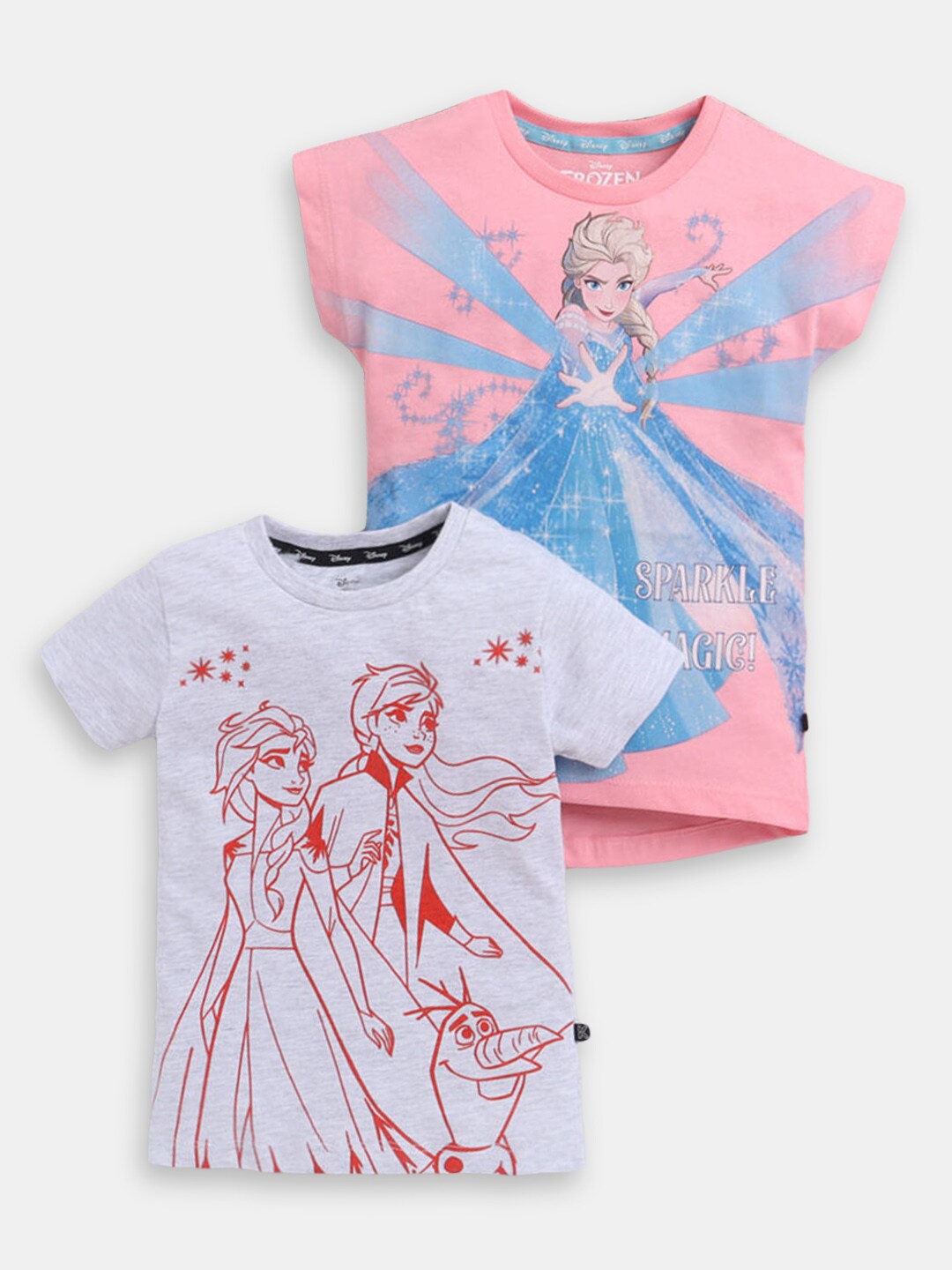

Hopscotch Girls Pack of 2 Printed Cotton T-shirt, Pink