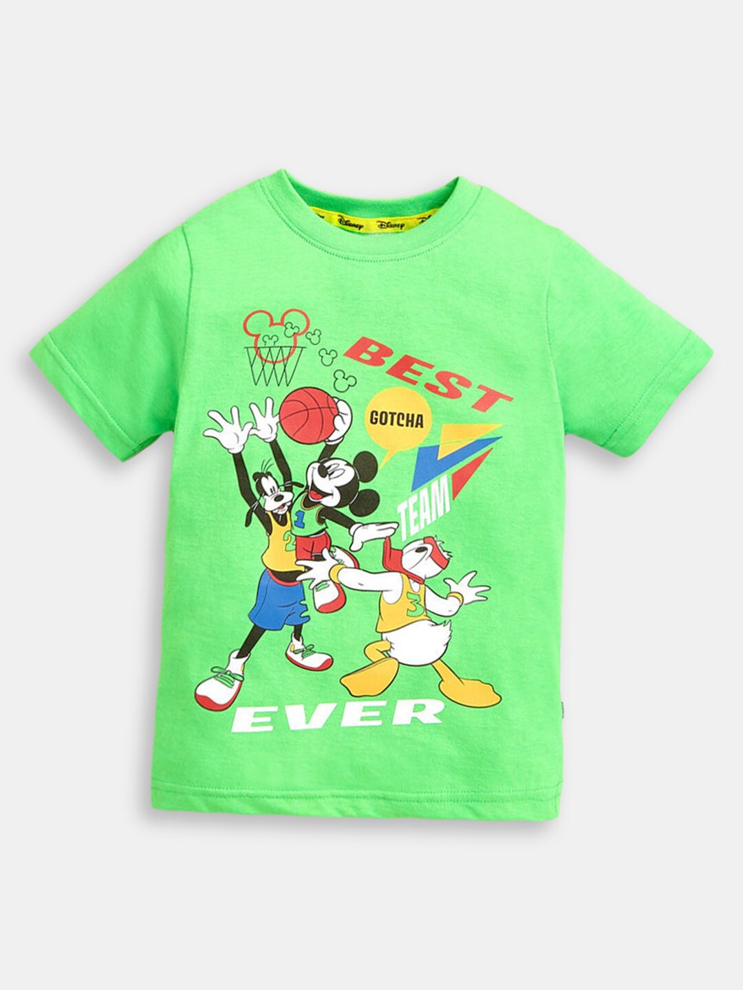 

Hopscotch Boys Green Humor and Comic Printed Cotton T-shirt