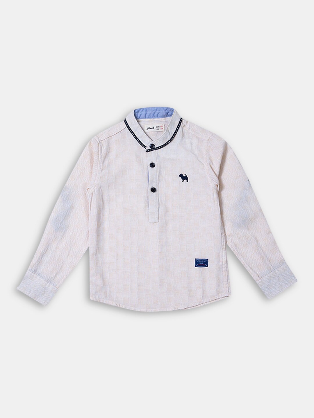 

Hopscotch Boys Classic Horizontal Striped Cotton Casual Shirt, White