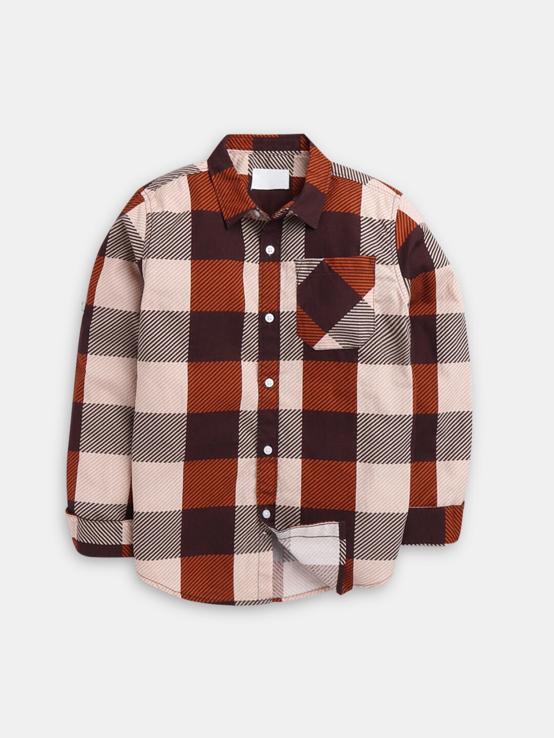 

Hopscotch Boys Brown & Beige Classic Buffalo Checked Casual Shirt