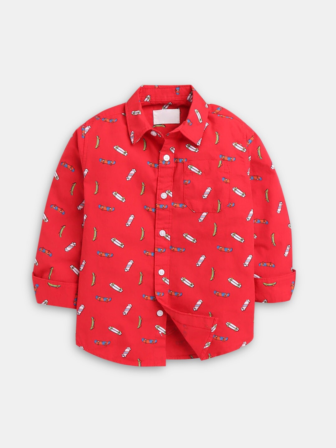 

Hopscotch Boys Red Classic Cotton Casual Shirt