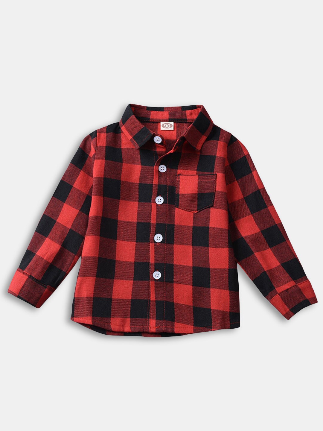 

Hopscotch Boys Red & Black Classic Buffalo Checked Casual Shirt