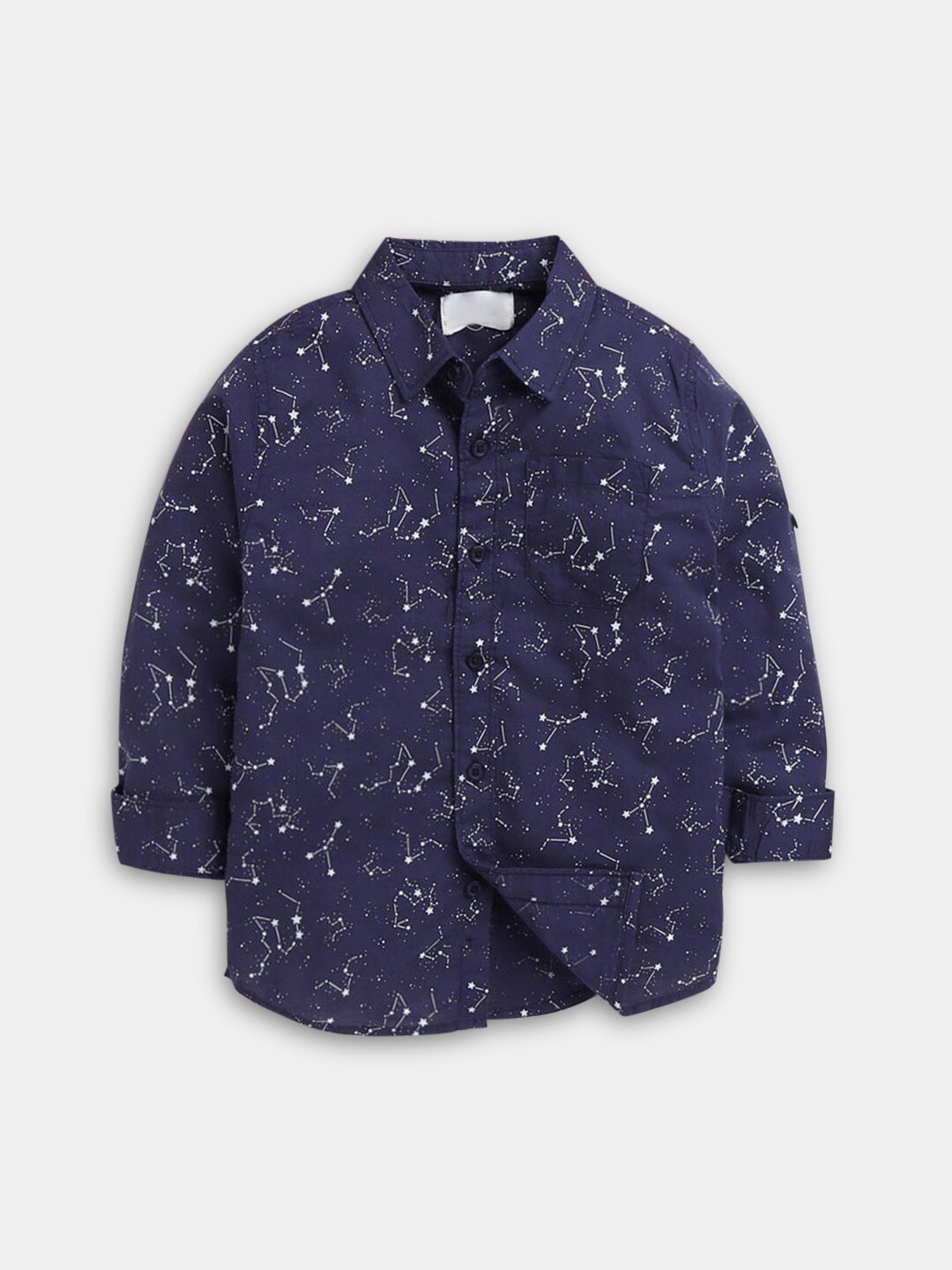 

Hopscotch Boys Classic Printed Cotton Casual Shirt, Blue