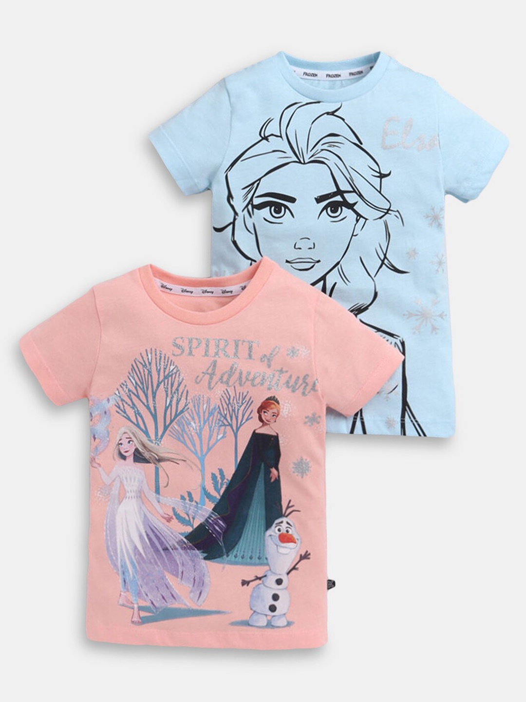 

Hopscotch Girls Pack of 2 Printed Cotton T-shirt, Blue