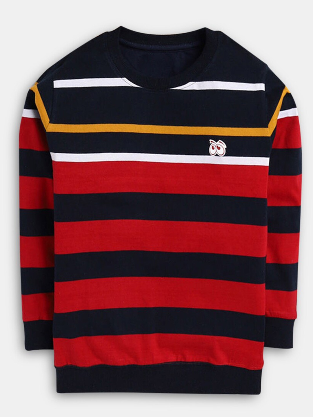 

Hopscotch Boys Red & Black Printed Cotton T-shirt