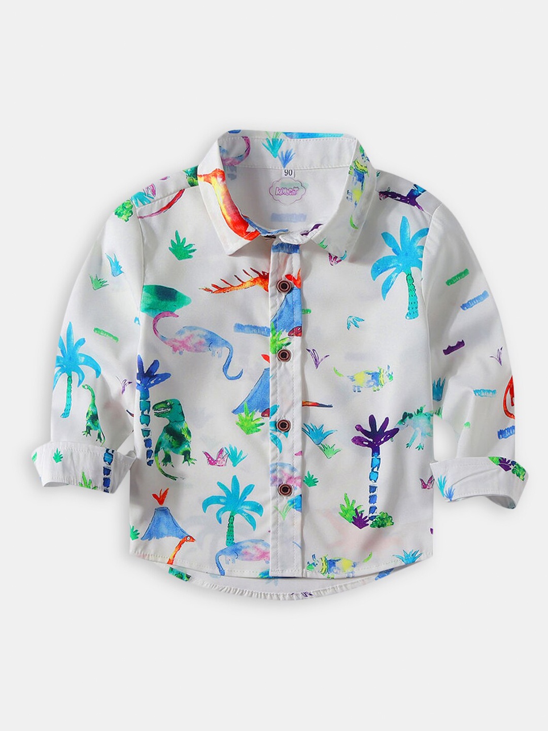 

Hopscotch Boys White Classic Printed Cotton Casual Shirt