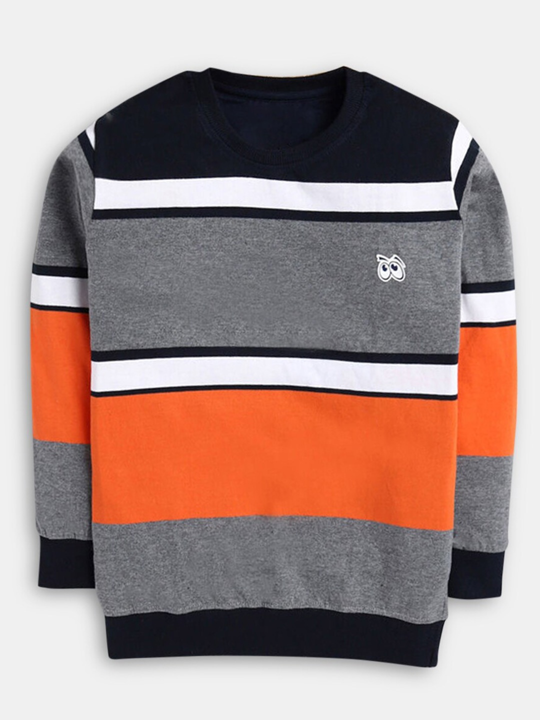 

Hopscotch Boys Orange & Grey Printed Cotton T-shirt
