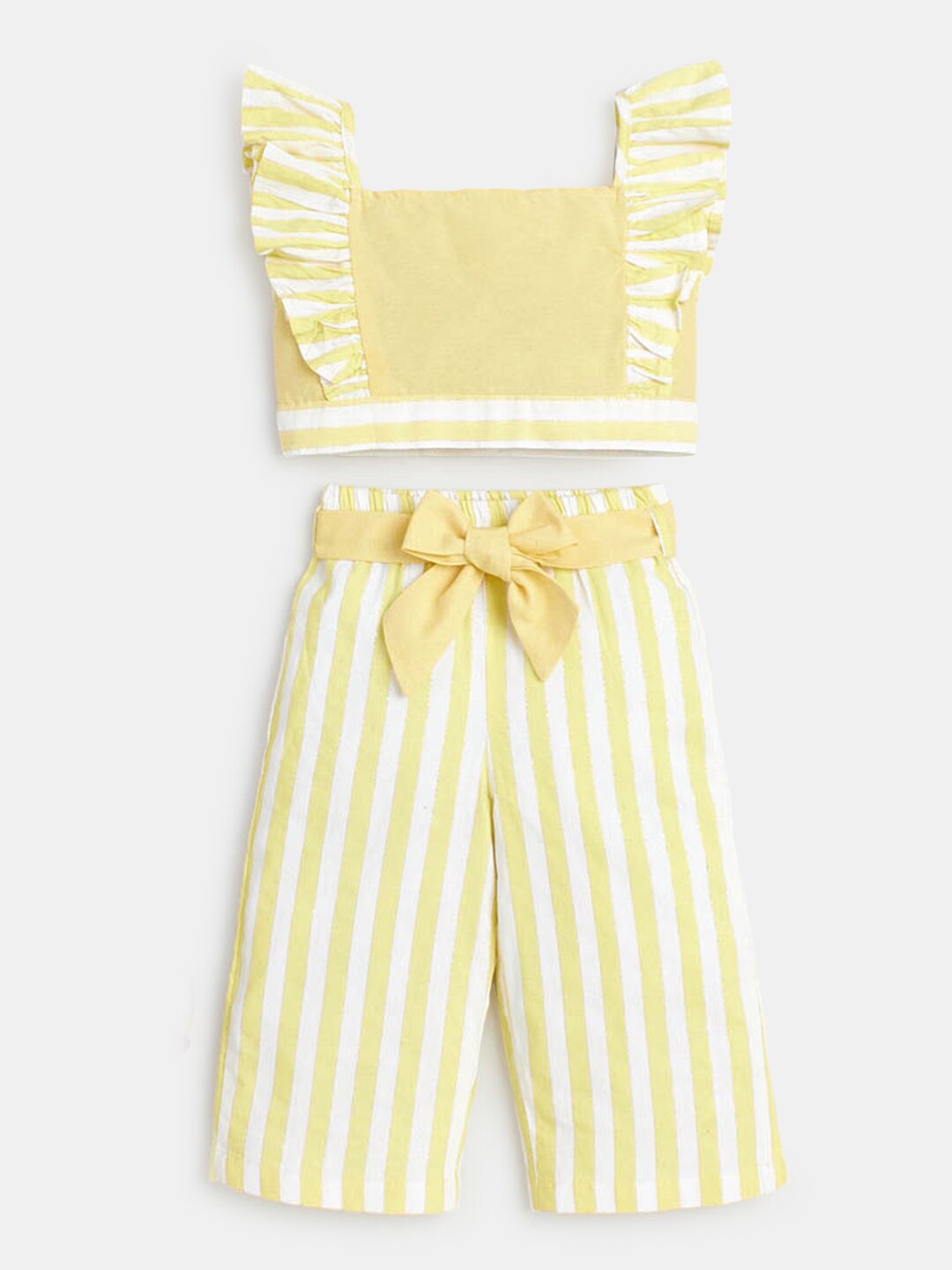 

Hopscotch Girls Yellow & White Top with Palazzos