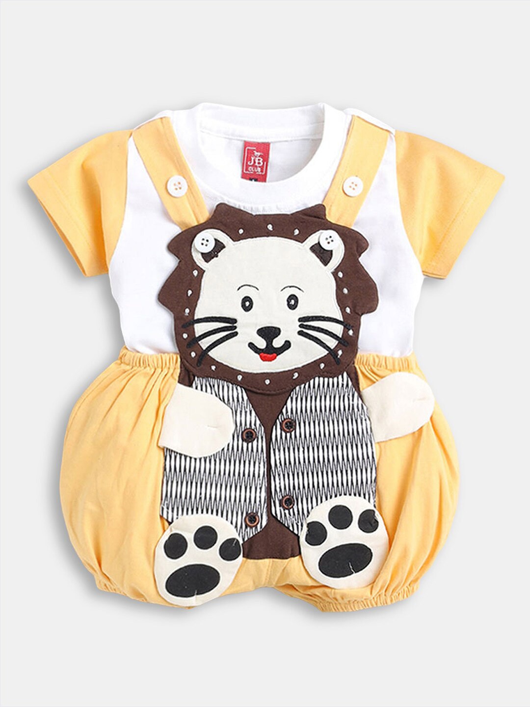 

Hopscotch Boys Yellow & White Cotton T-shirt with Shorts