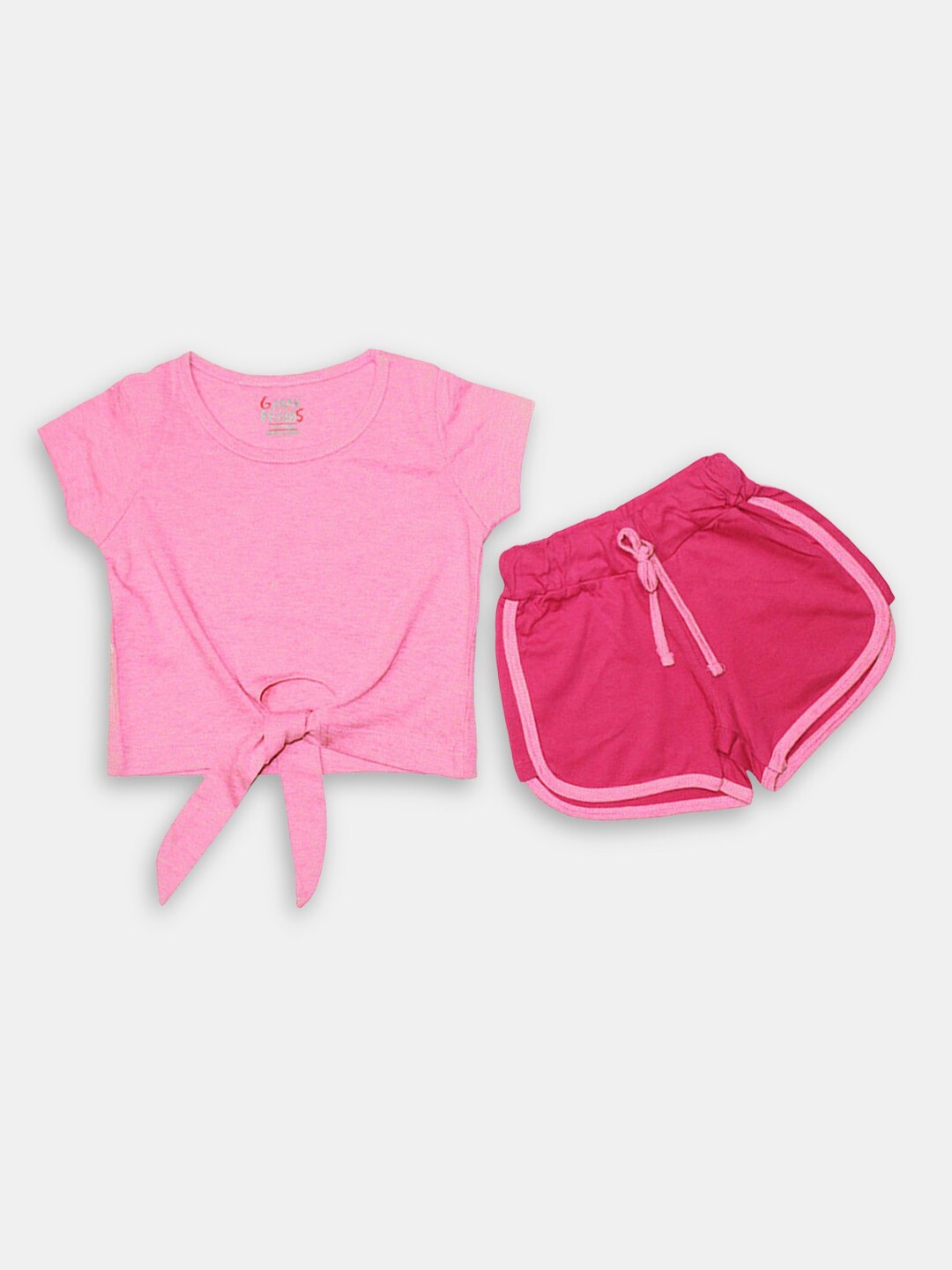 

Hopscotch Girls Pink Cotton Top with Shorts