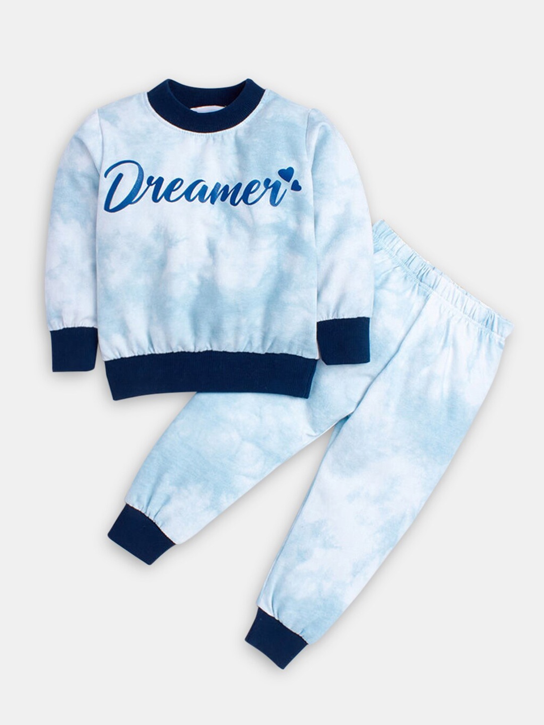 

Hopscotch Girls Blue & White Printed T-shirt with Trousers