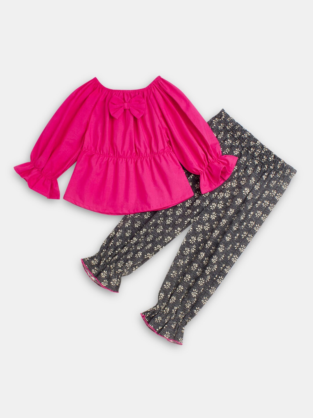 

Hopscotch Girls Pink & Black Pure Cotton Top with Trouser
