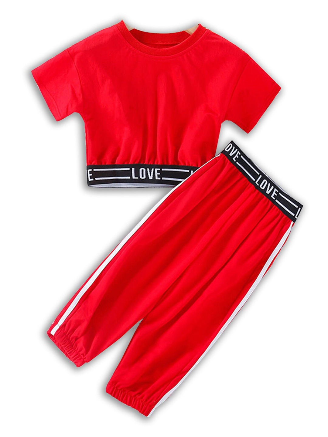 

Hopscotch Girls Red & White T-shirt with Trouser