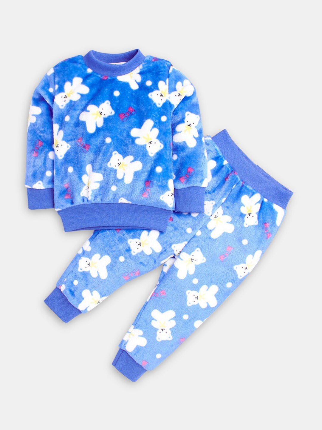 

Hopscotch Girls Blue & White Conversational Printed T-shirt with Pyjama