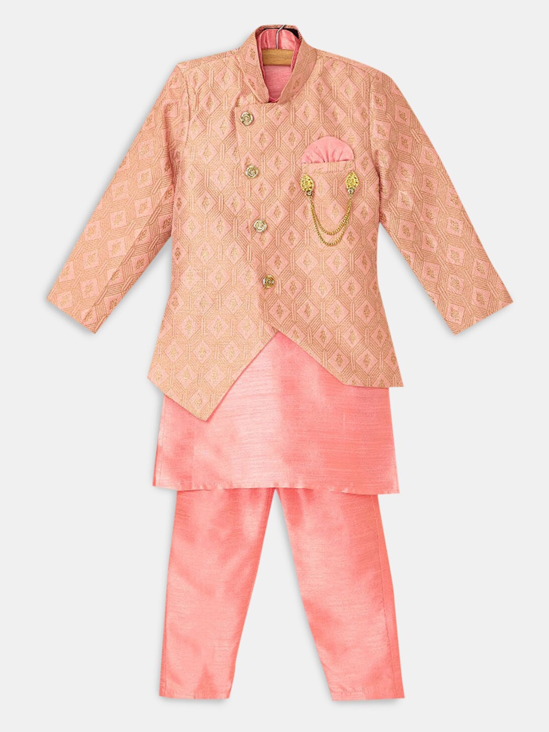 

Hopscotch Boys Pink Kurta with Pyjamas & Jacket