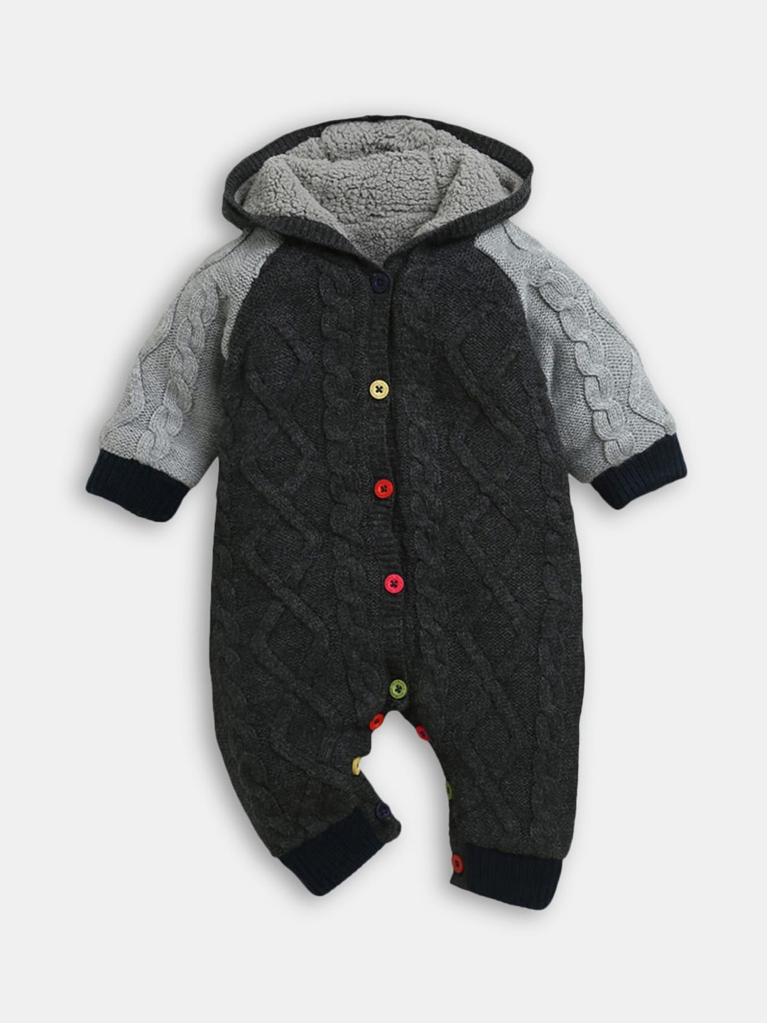 

Hopscotch Infant Grey Solid Romper