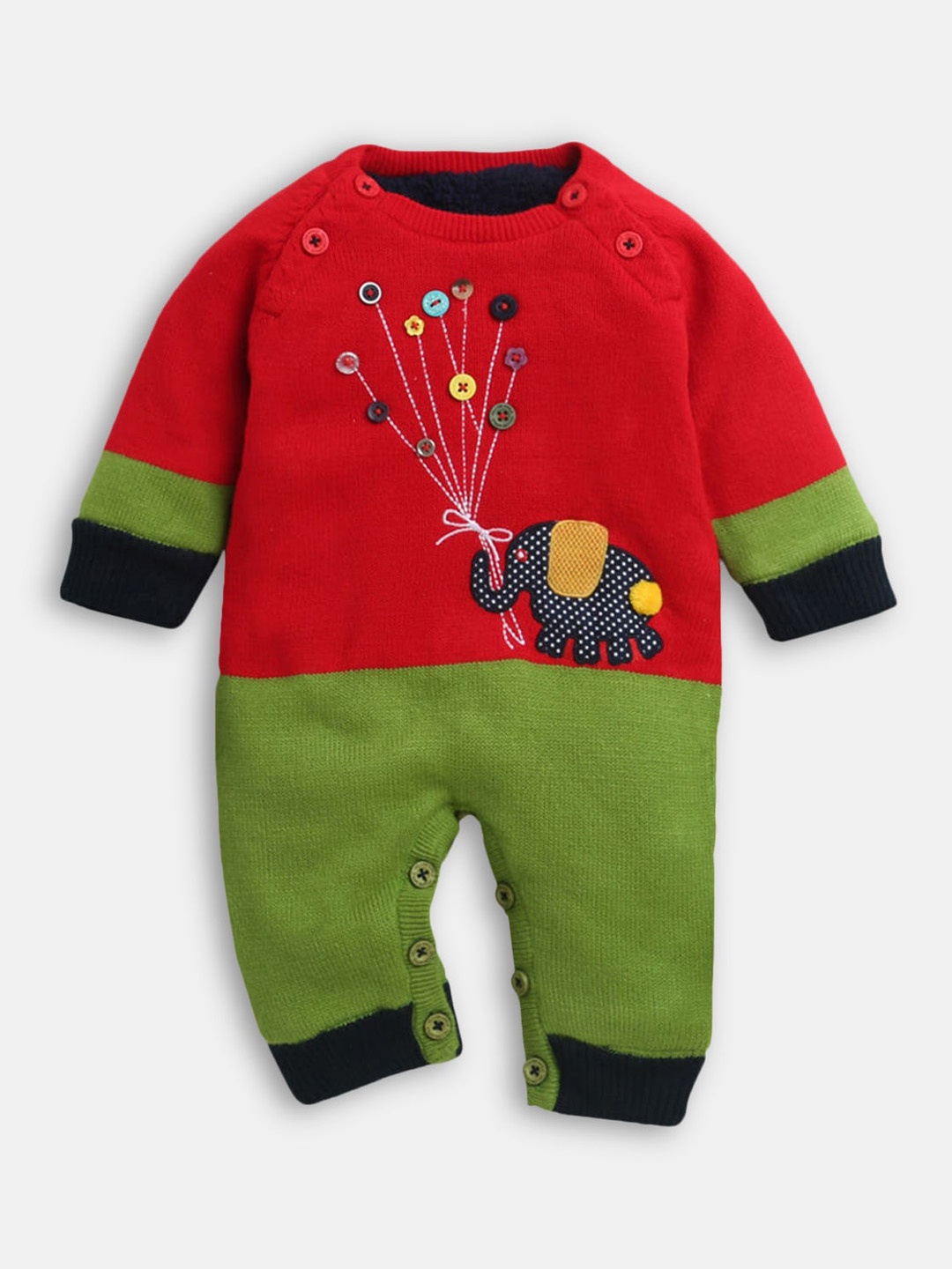 

Hopscotch Infants Red & Green Applique Rompers