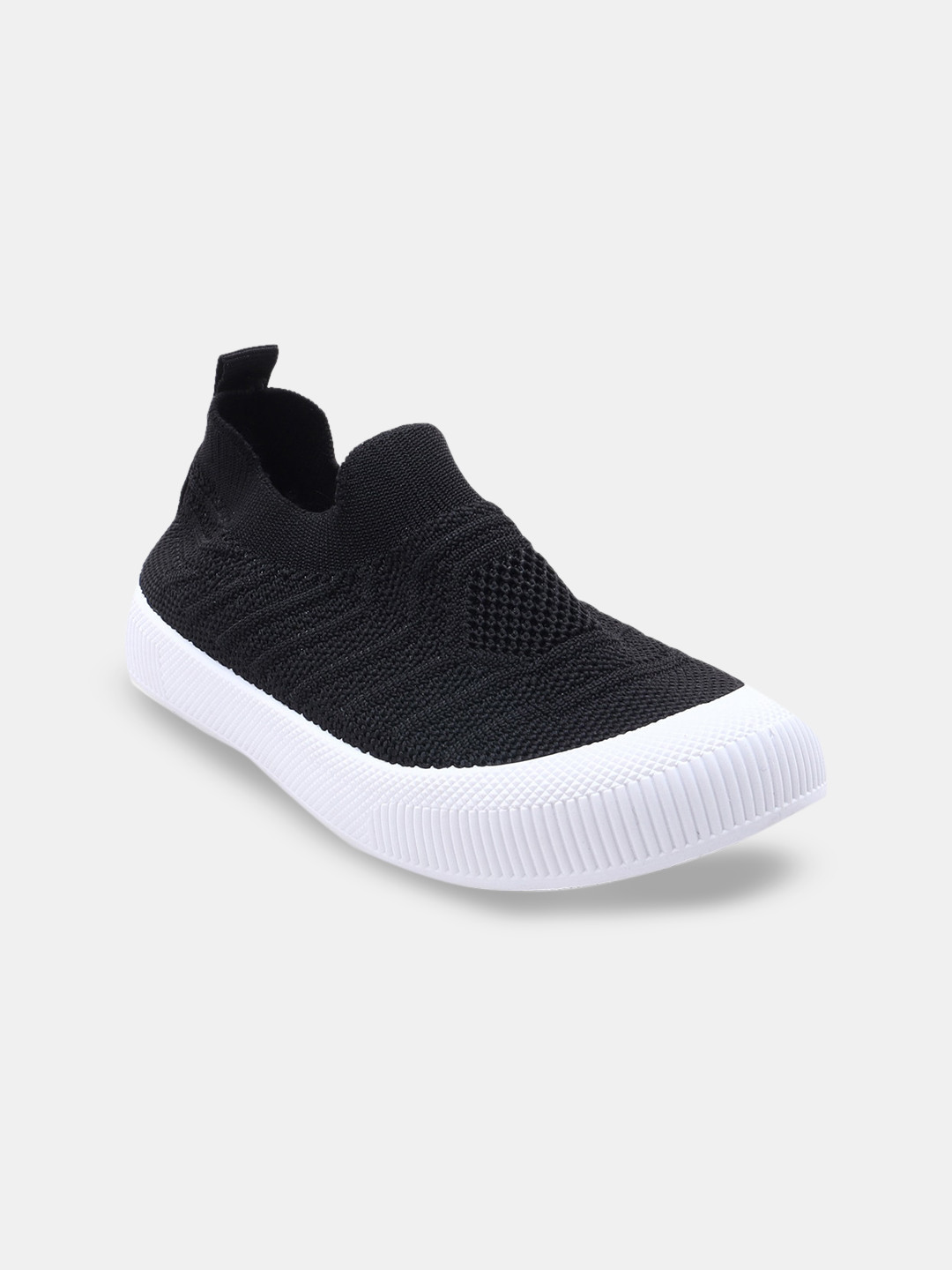 

Hopscotch Boys Black Woven Design Slip-On Sneakers