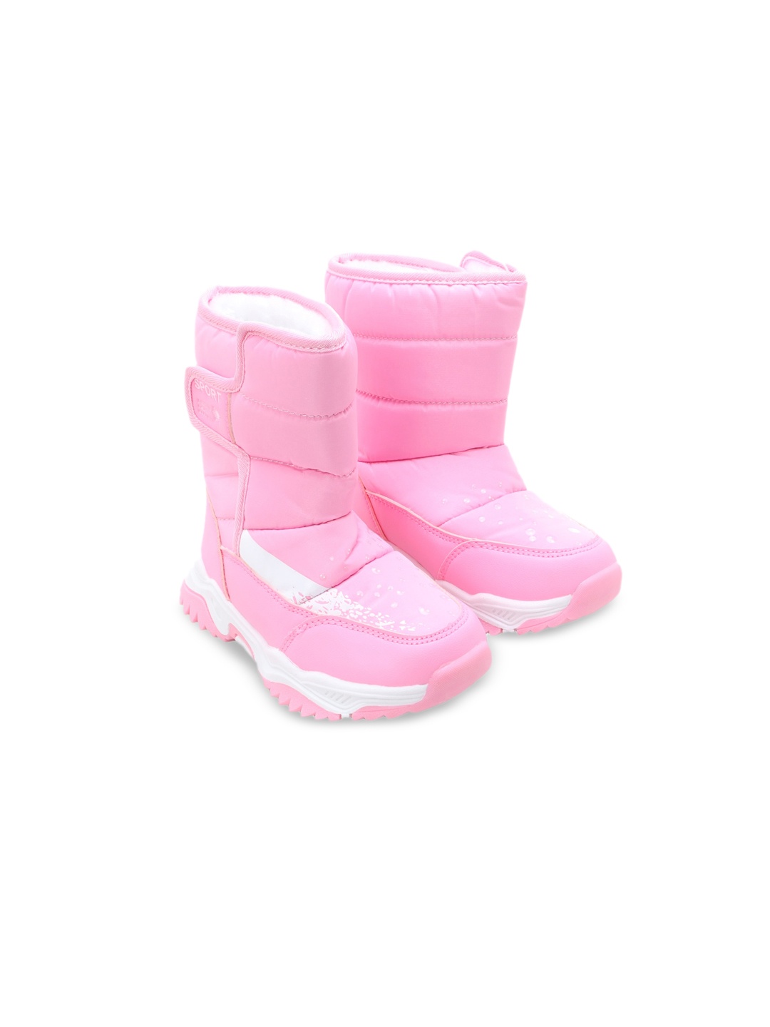 

Hopscotch Kids Pink Printed PU Slip-On Sneakers