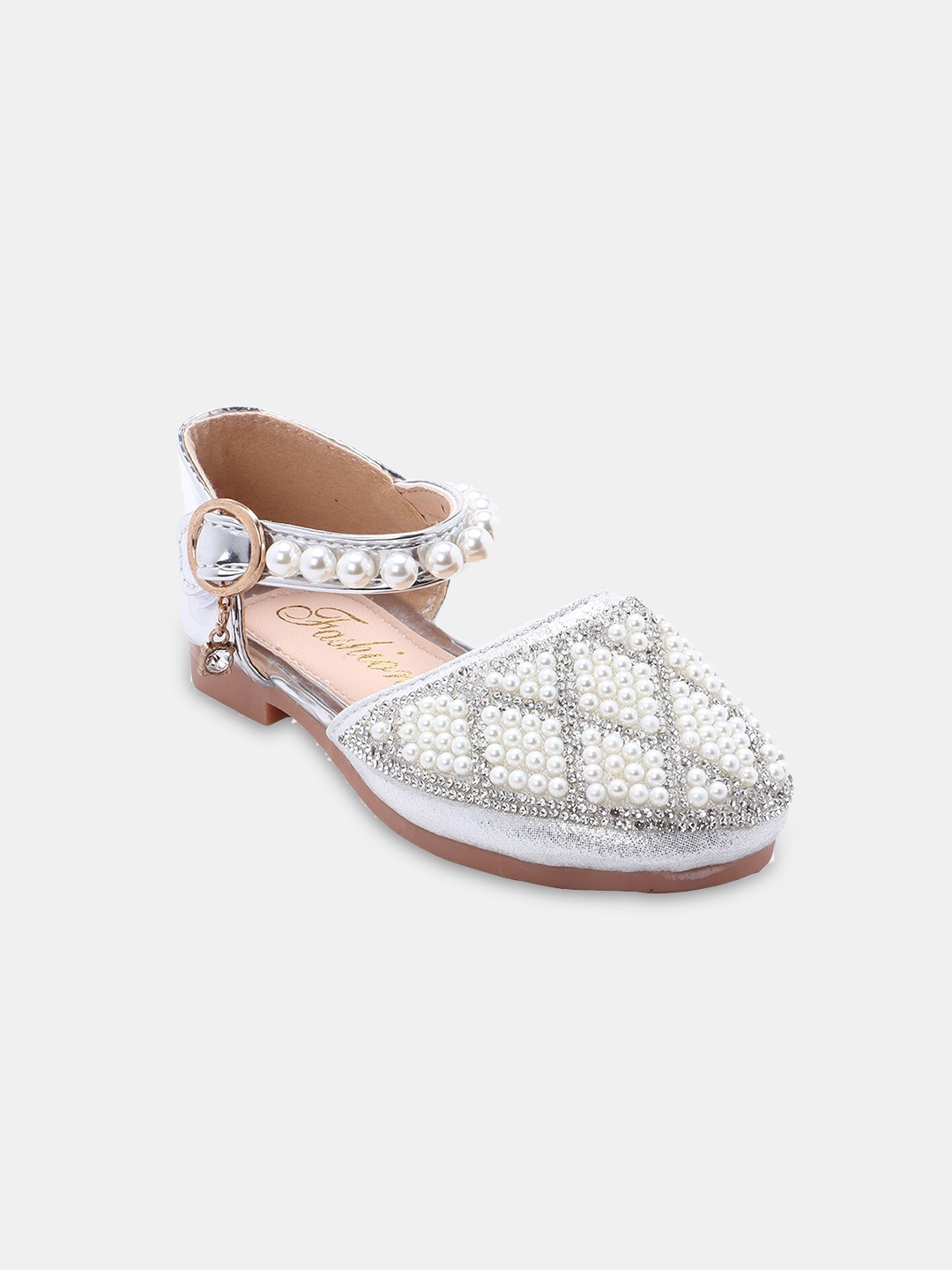 

Hopscotch Girls Silver-Toned Embellished Party Ballerinas