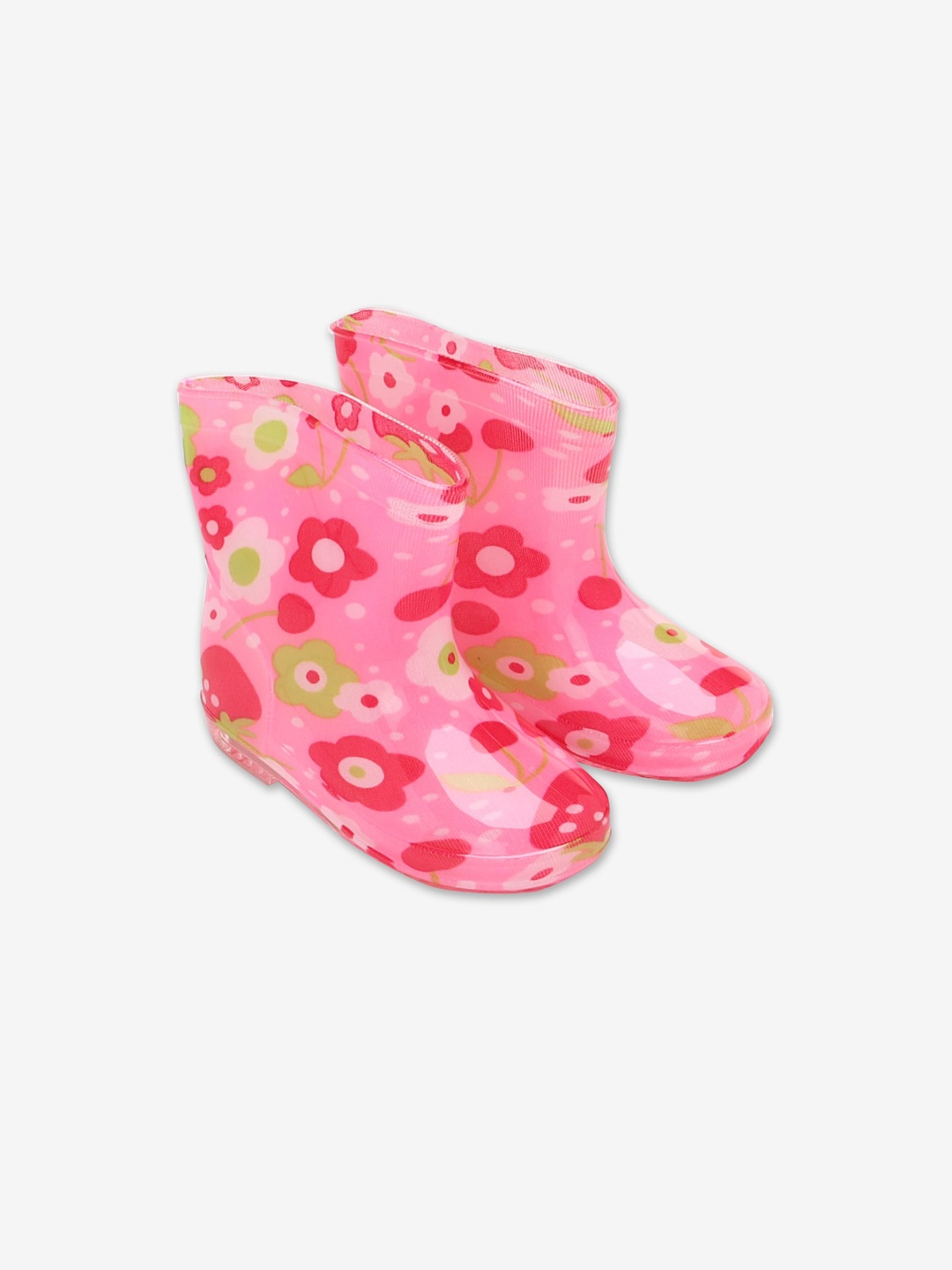 

Hopscotch Girls Pink & Yellow Printed Ankle Length Rain Boots