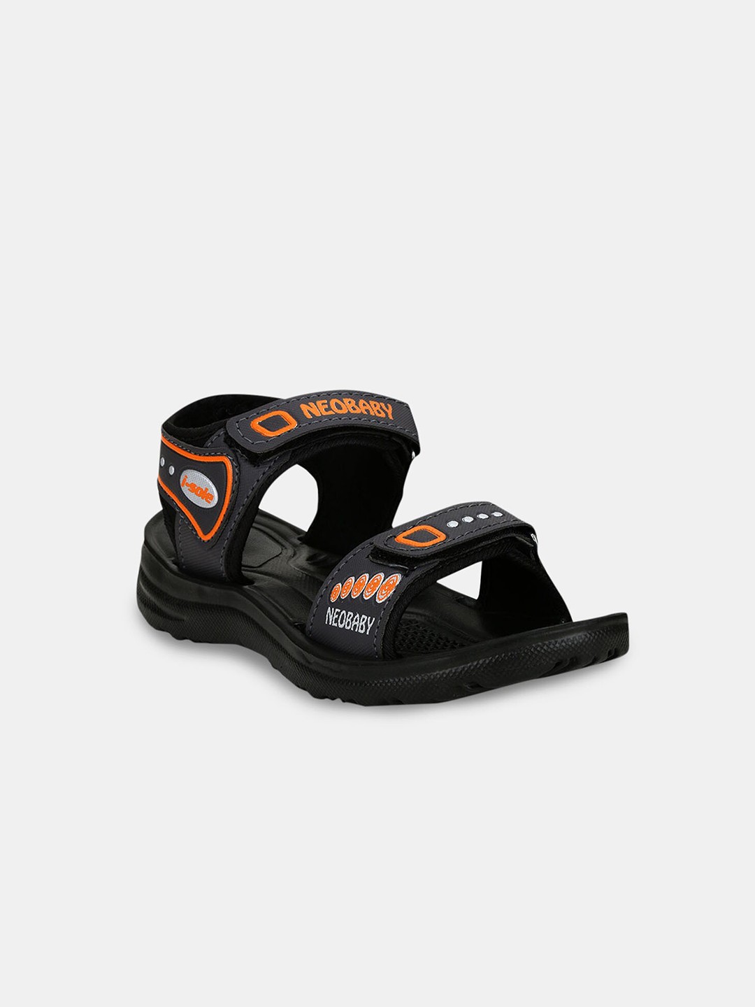 

Hopscotch Boys Black & Red Printed Sports Sandals