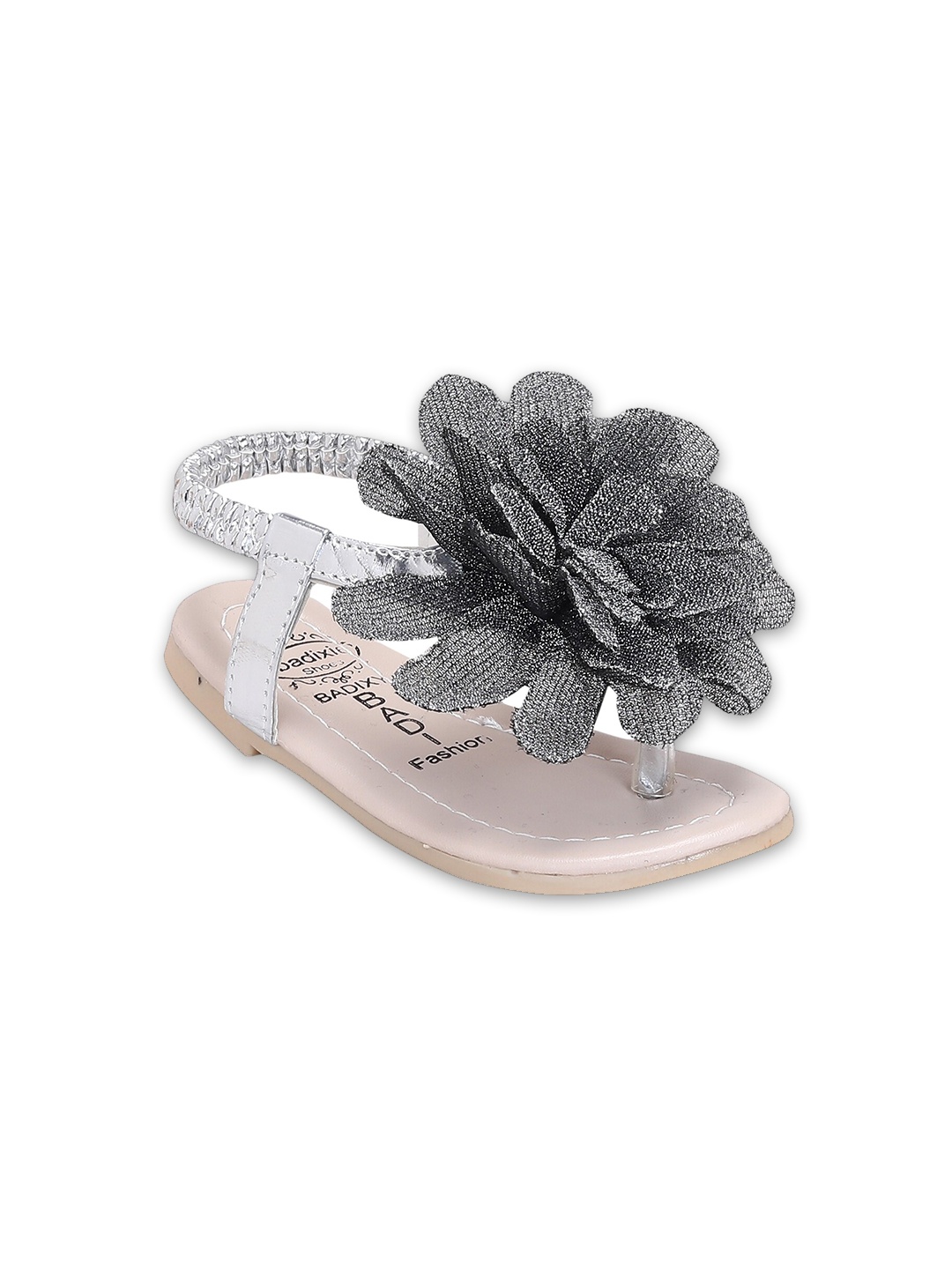 

Hopscotch Girls Silver-Toned Embellished Open Toe Flats