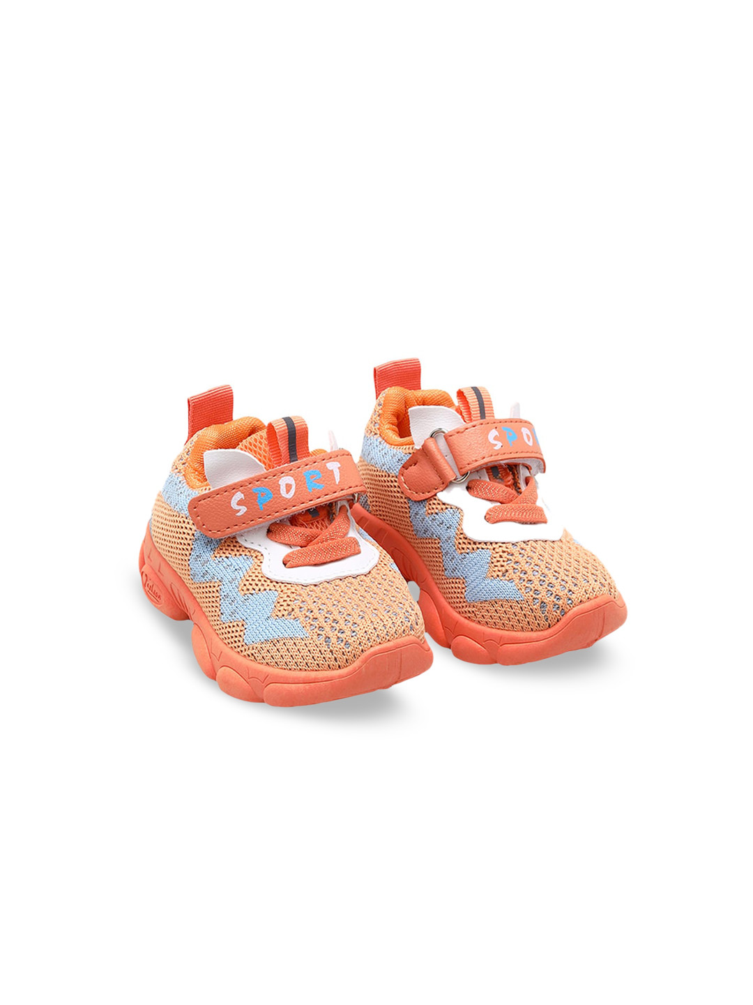 

Hopscotch Boys Orange Printed Sneakers