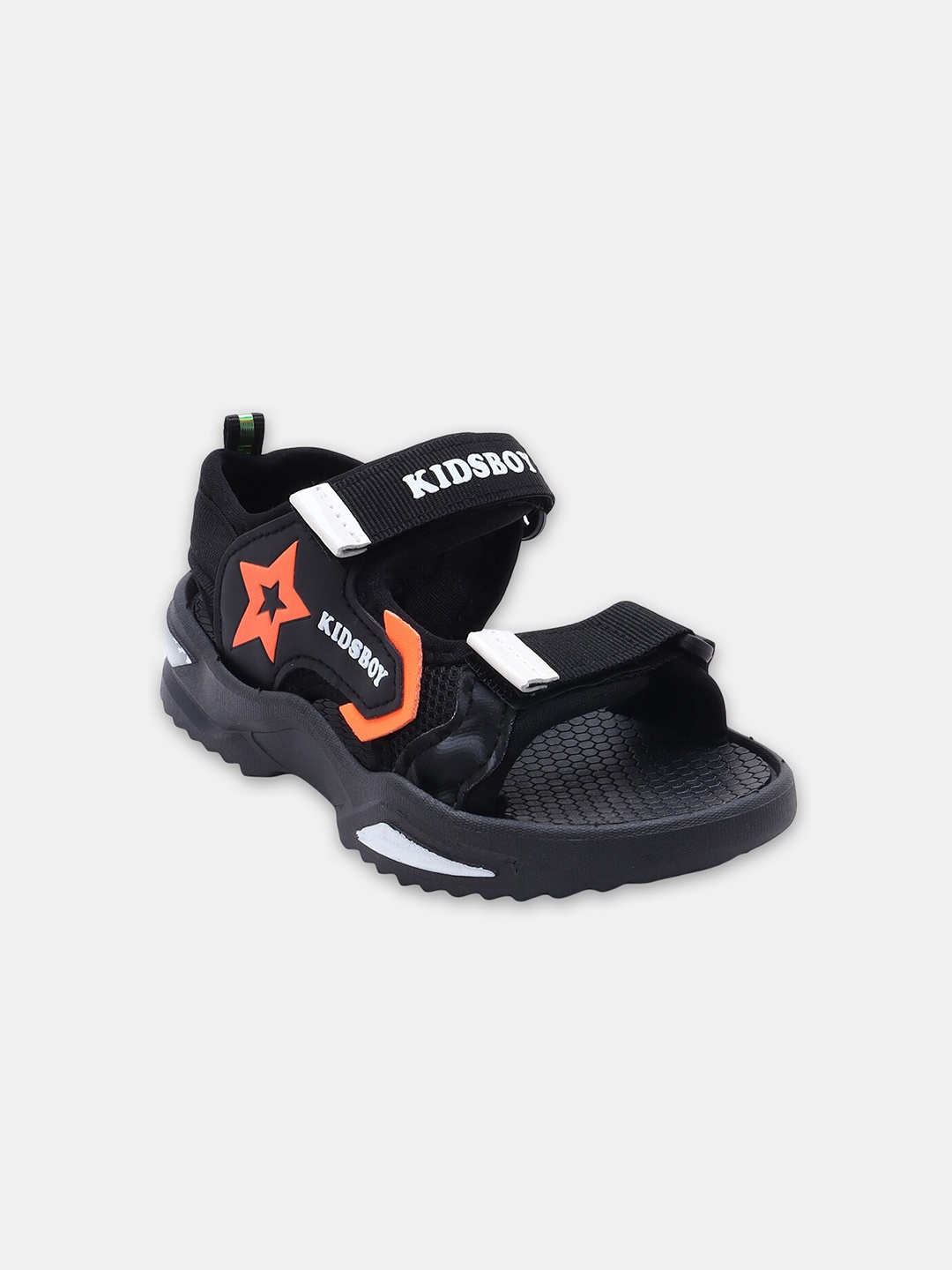 

Hopscotch Boys Black & Orange Printed Sports Sandals