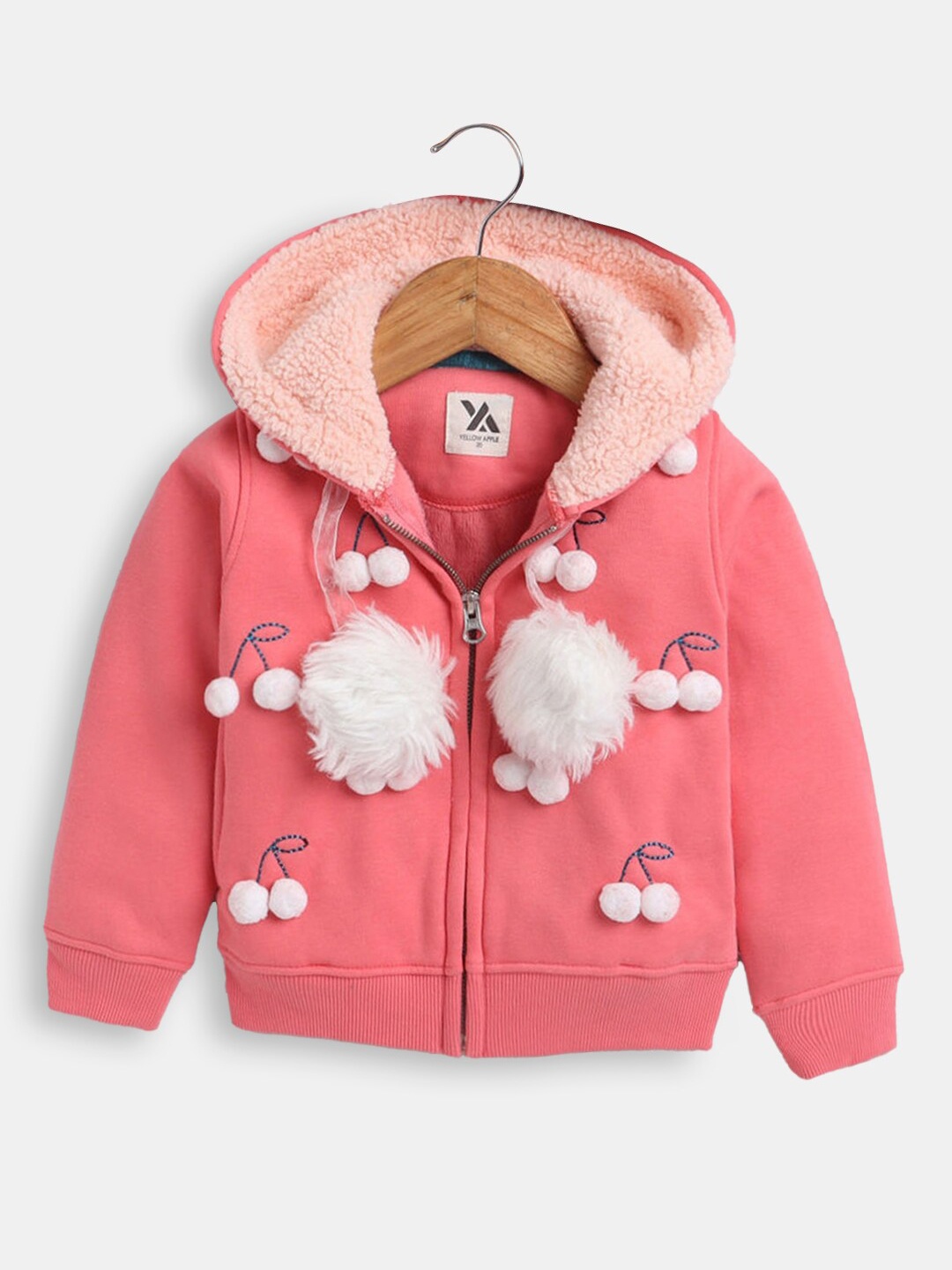 

Hopscotch Girls Pink Hooded Bomber Jacket