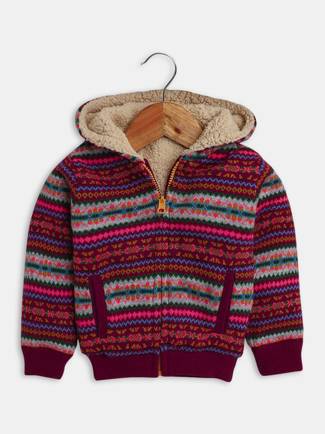 

Hopscotch Boys Wool Red & Grey Printed Sweater