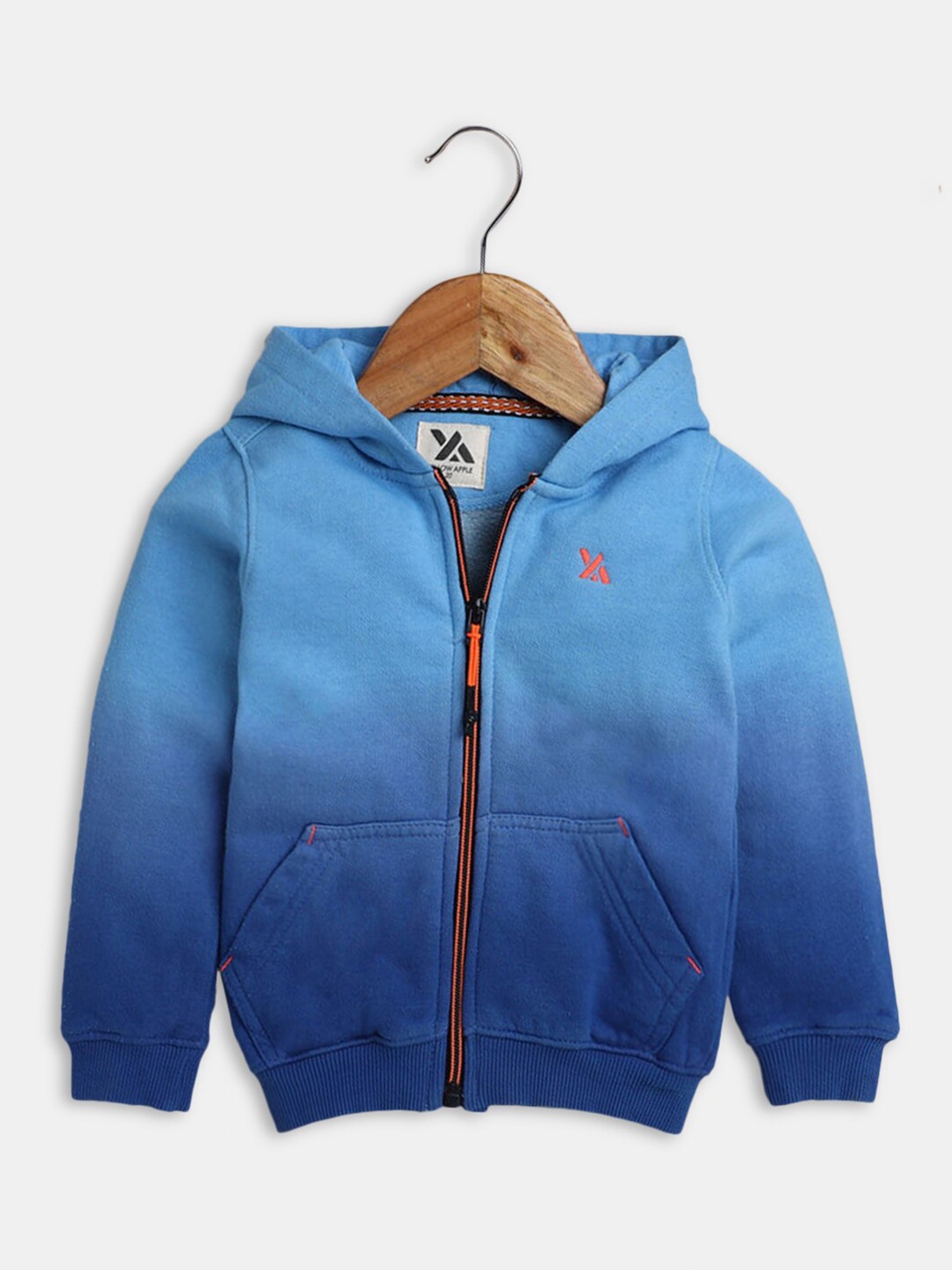 

Hopscotch Boys Navy Blue Colourblocked Hooded Sweatshirt