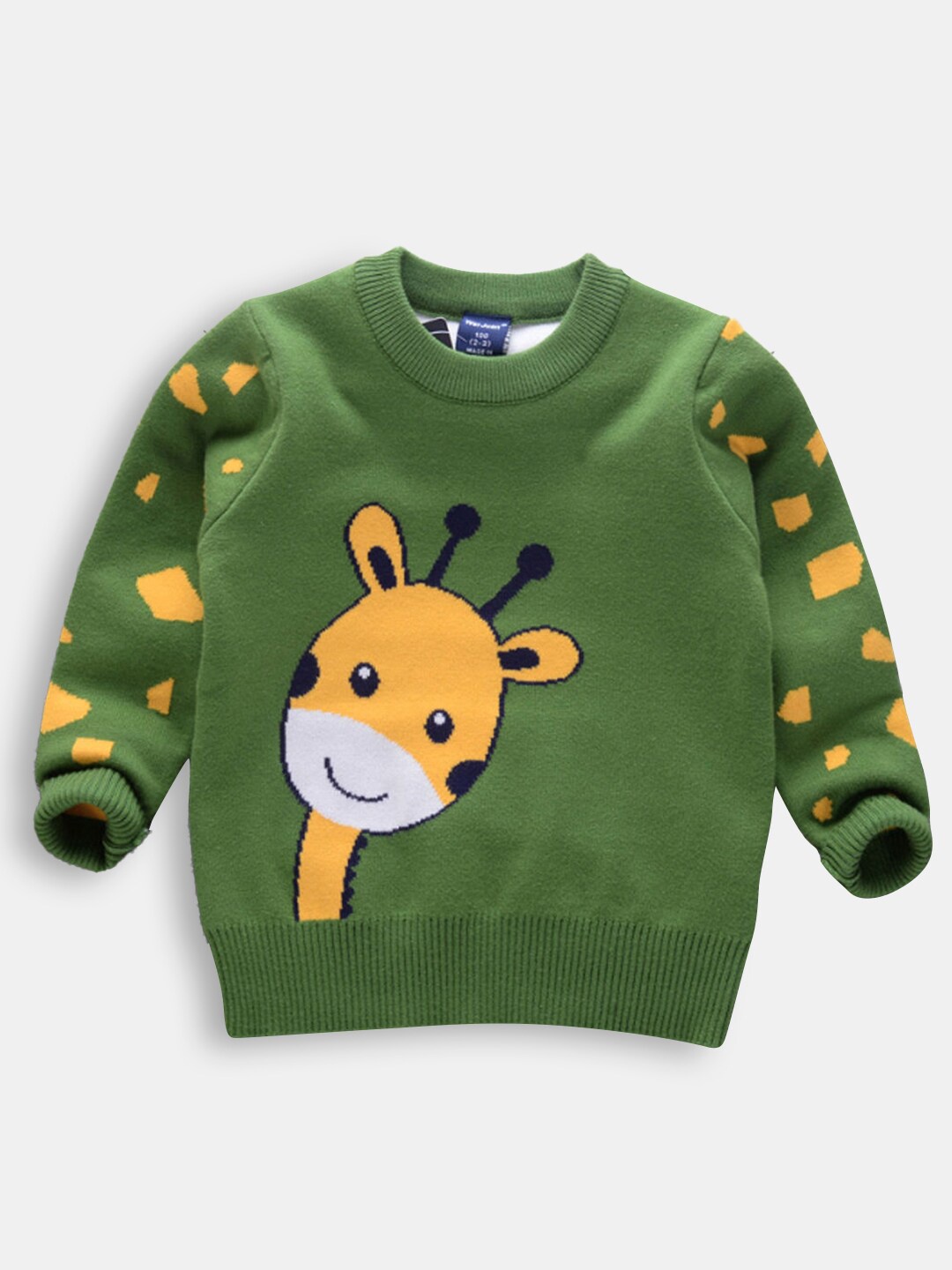 

Hopscotch Boys Green Printed Fleece Sweatshirt
