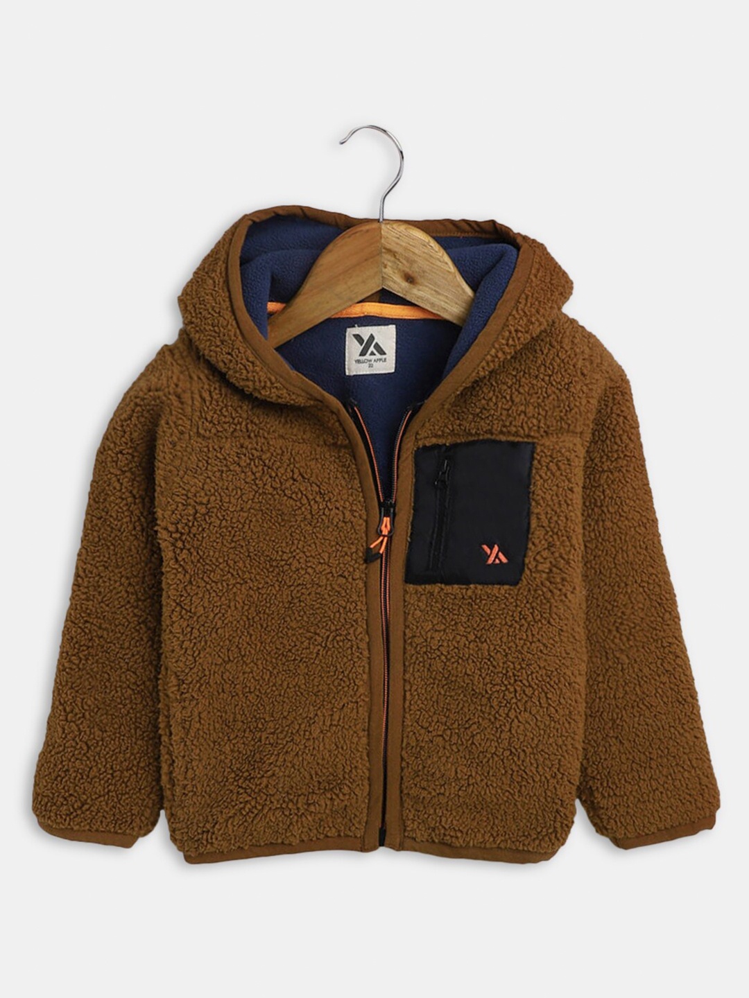

Hopscotch Boys Brown Woolen Hooded Sweatshirt