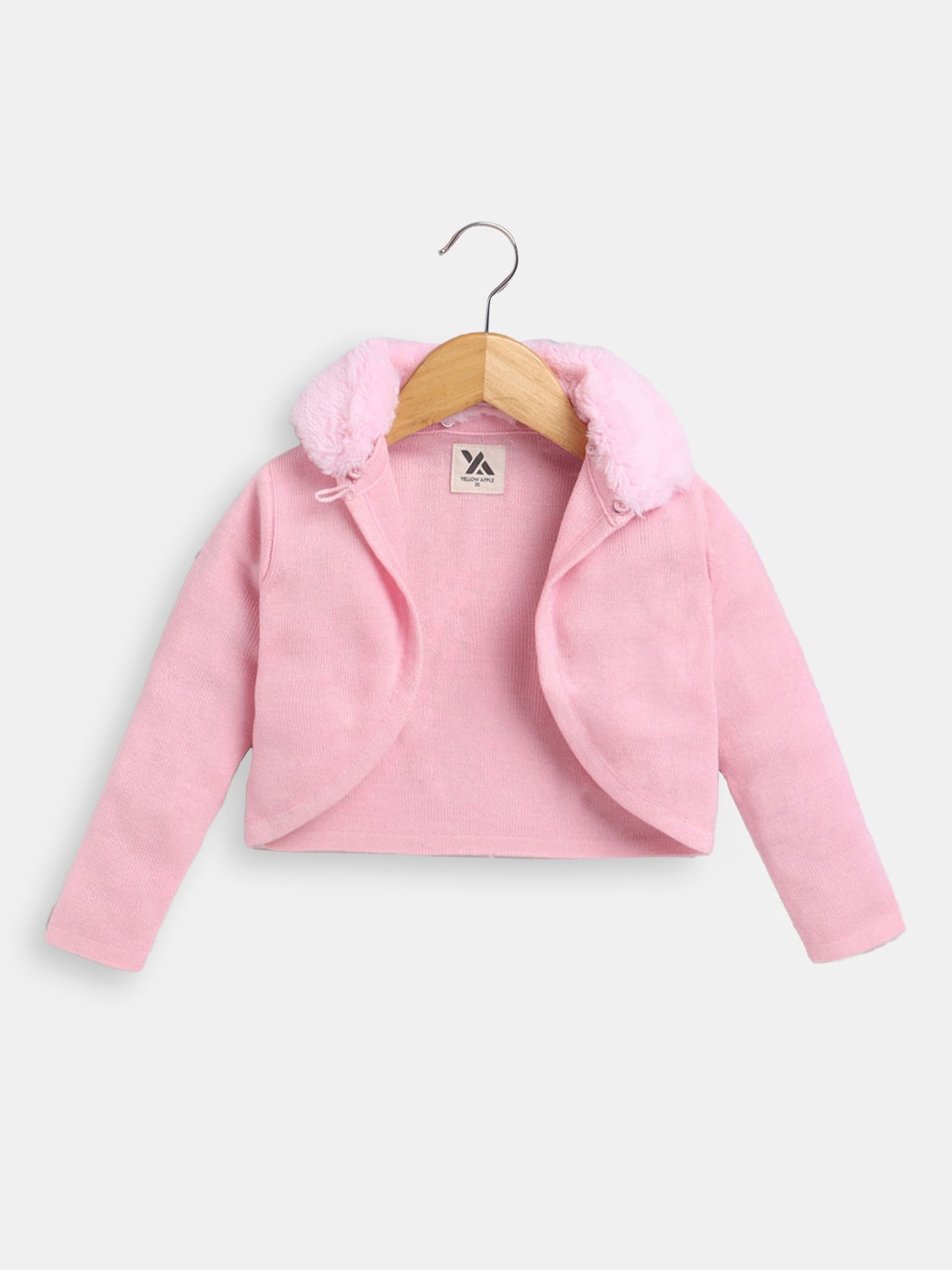 

Hopscotch Girls Pink Acrylic Crop Open Front Jacket