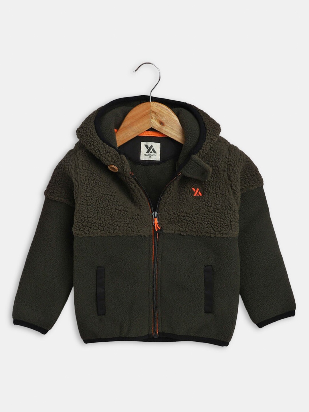 

Hopscotch Boys Olive Green Hooded Sweatshirt