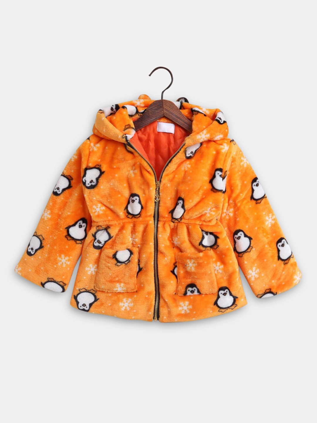 

Hopscotch Girls Orange & White Printed Coat