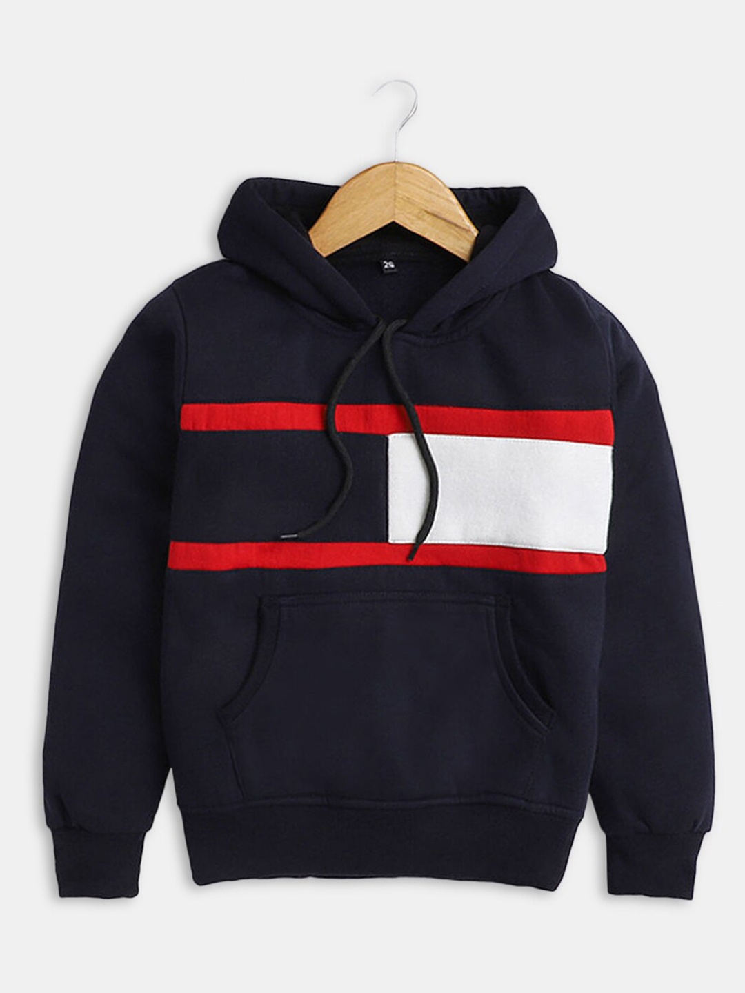 

Hopscotch Boys Navy Blue Cotton Hooded Sweatshirt