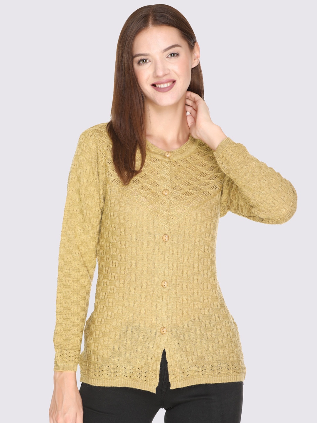 

GODFREY Women Yellow Cardigan Sweaters