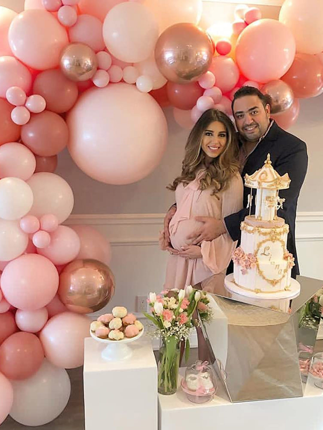 

CHOCOZONE Pack Of 106 Pink Multi Size Birthday Decoration Balloons