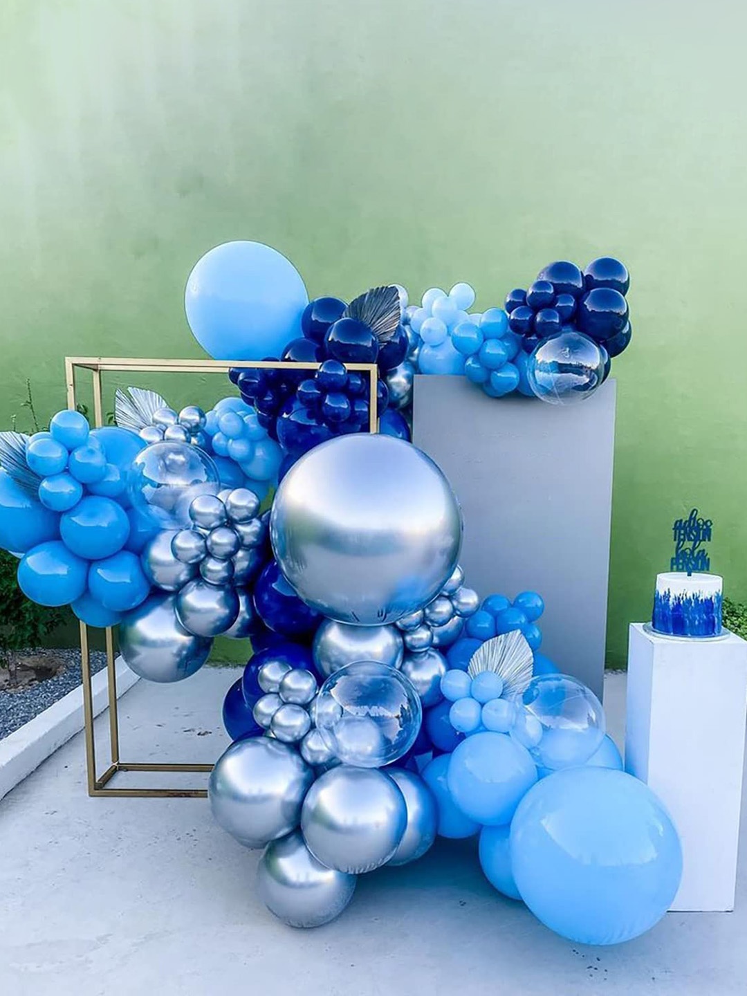 

CHOCOZONE Set Of 133 Multi-Size Birthday Decoration Balloons, Blue