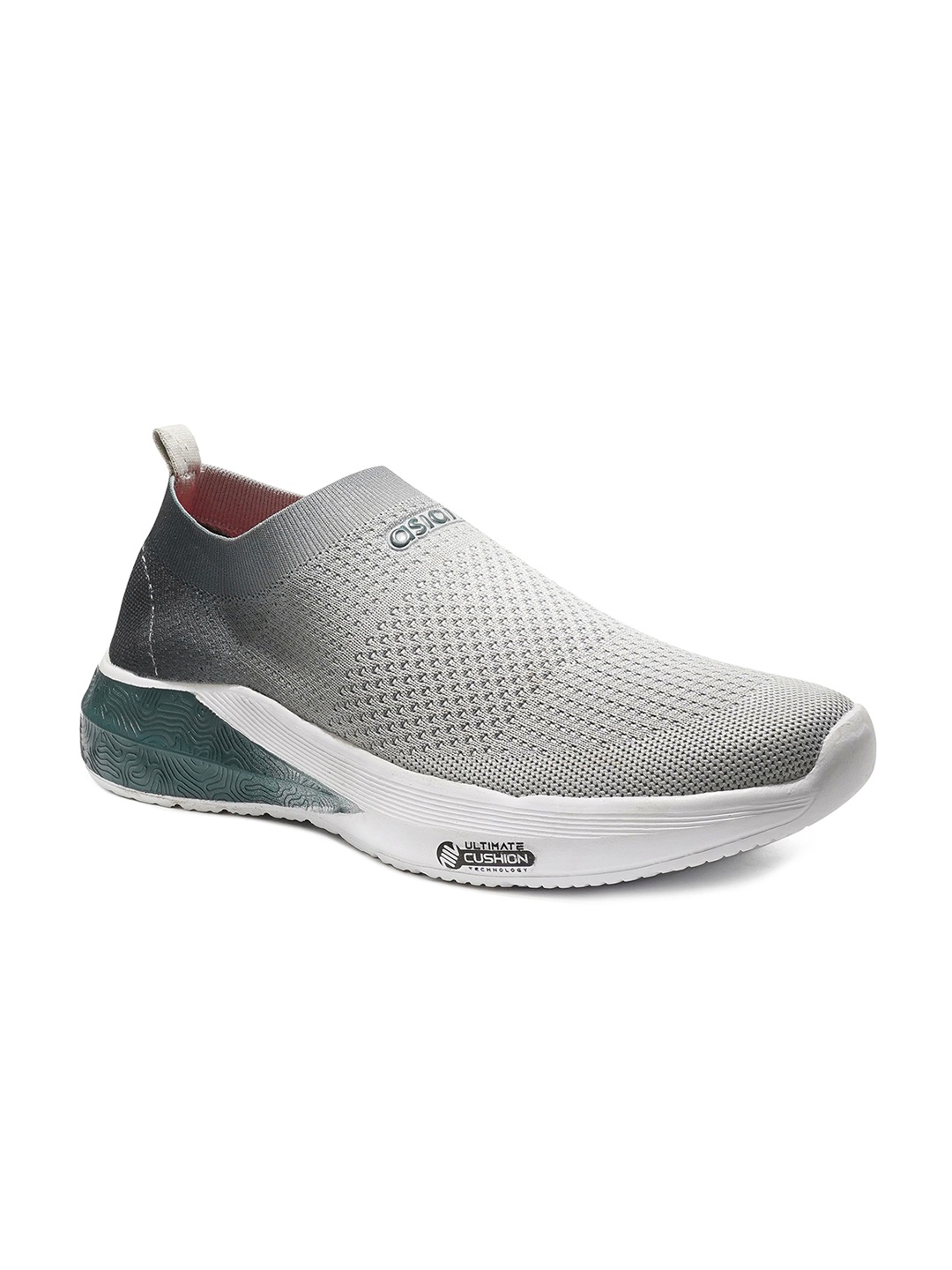 

ASIAN Men Grey Woven Design Slip-On Sneakers