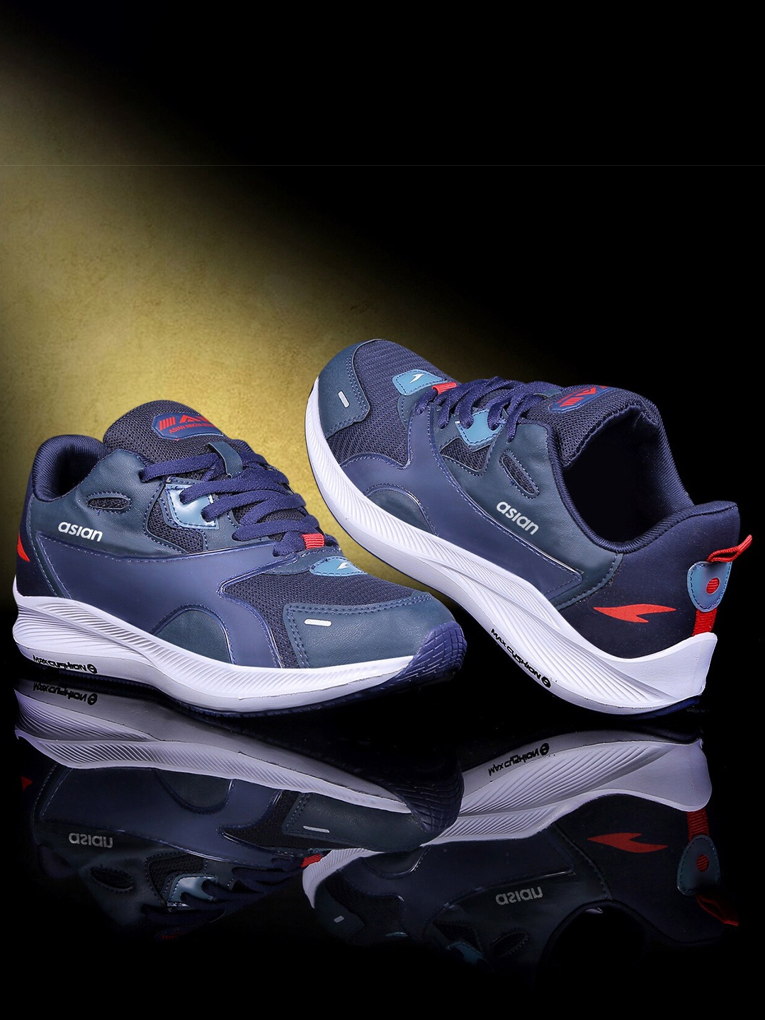 

ASIAN Men Navy Blue Mesh Running Non-Marking Lace-Up Shoes