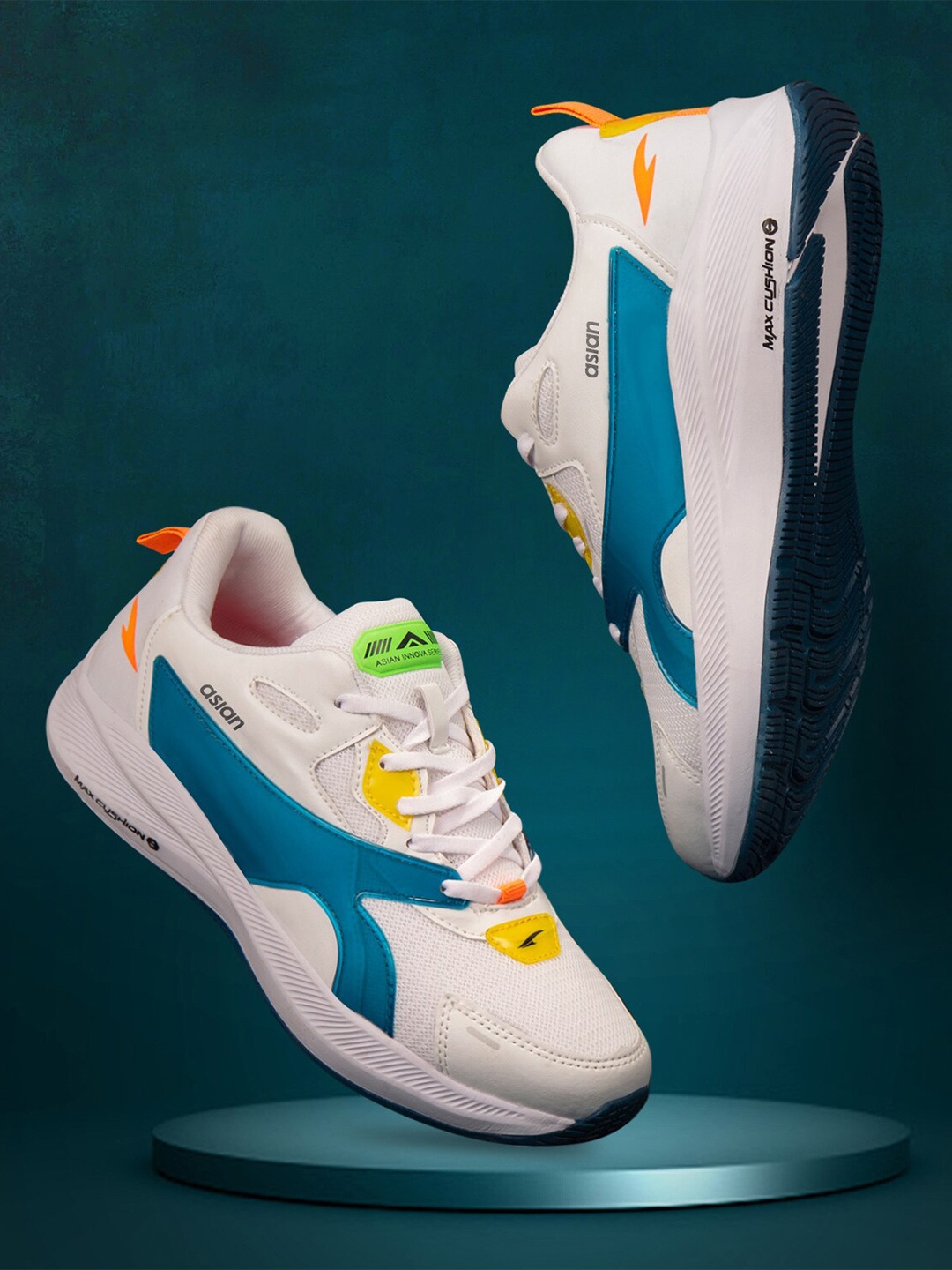 

ASIAN Men White Mesh Running Non-Marking Shoes