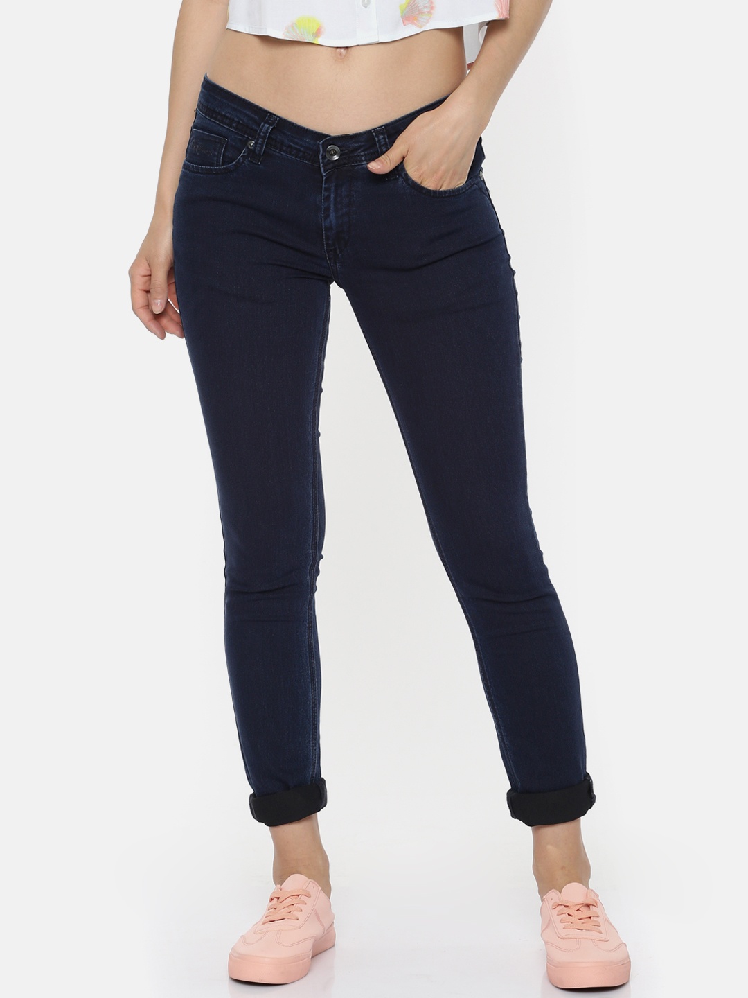 

Pepe Jeans Women Blue Frisky Slim Fit Low-Rise Clean Look Stretchable Jeans