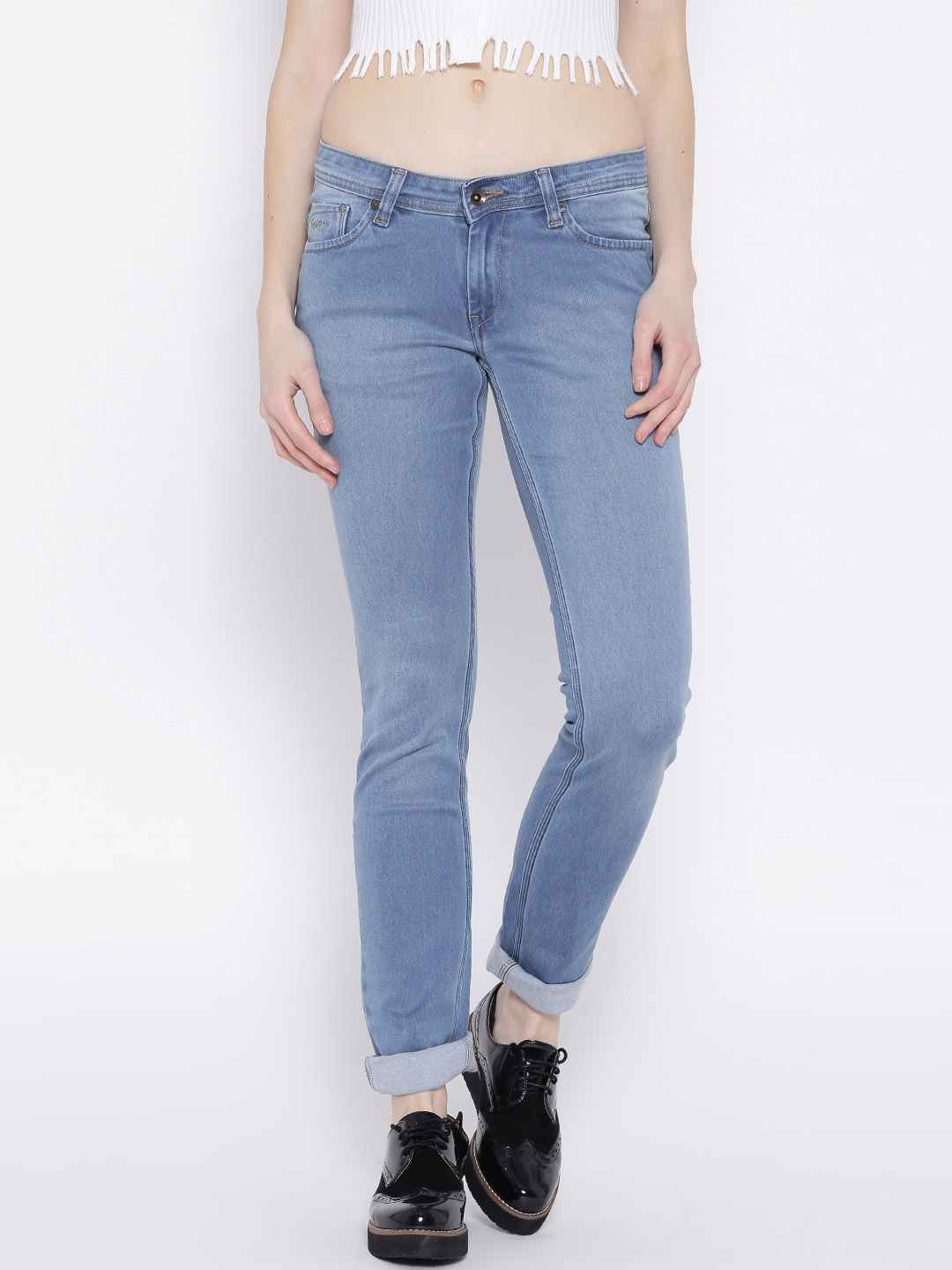 

Pepe Jeans Women Blue Frisky Slim Fit Low-Rise Clean Look Stretchable Jeans