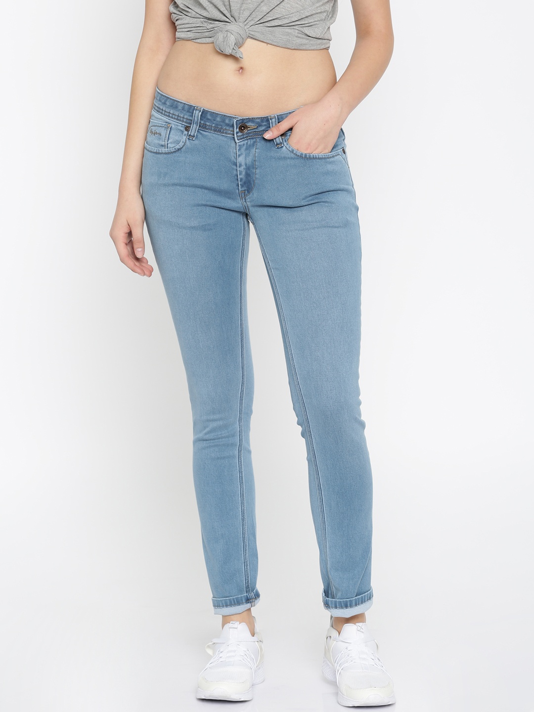 

Pepe Jeans Women Blue Frisky Slim Fit Low-Rise Clean Look Stretchable Jeans