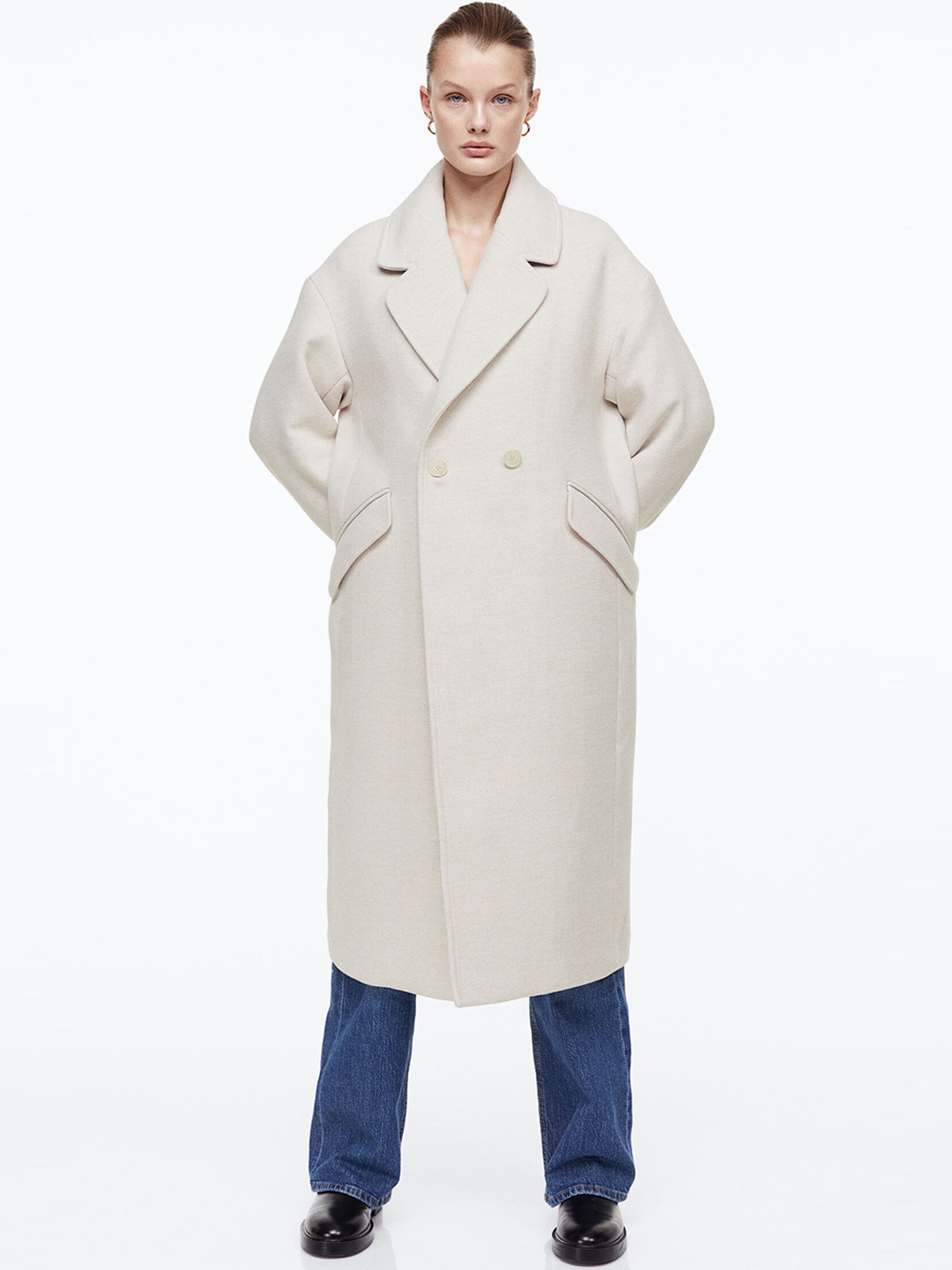 

H&M Women Beige Coats