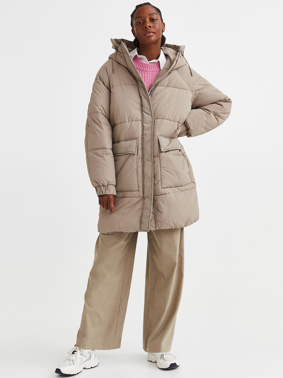 

H&M Women Beige Puffer Coat